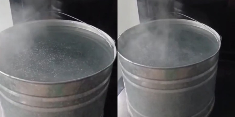 Palaqi pa drita  Banorët lahen me kazan e kanaçe  ngrohen me sobë druri 