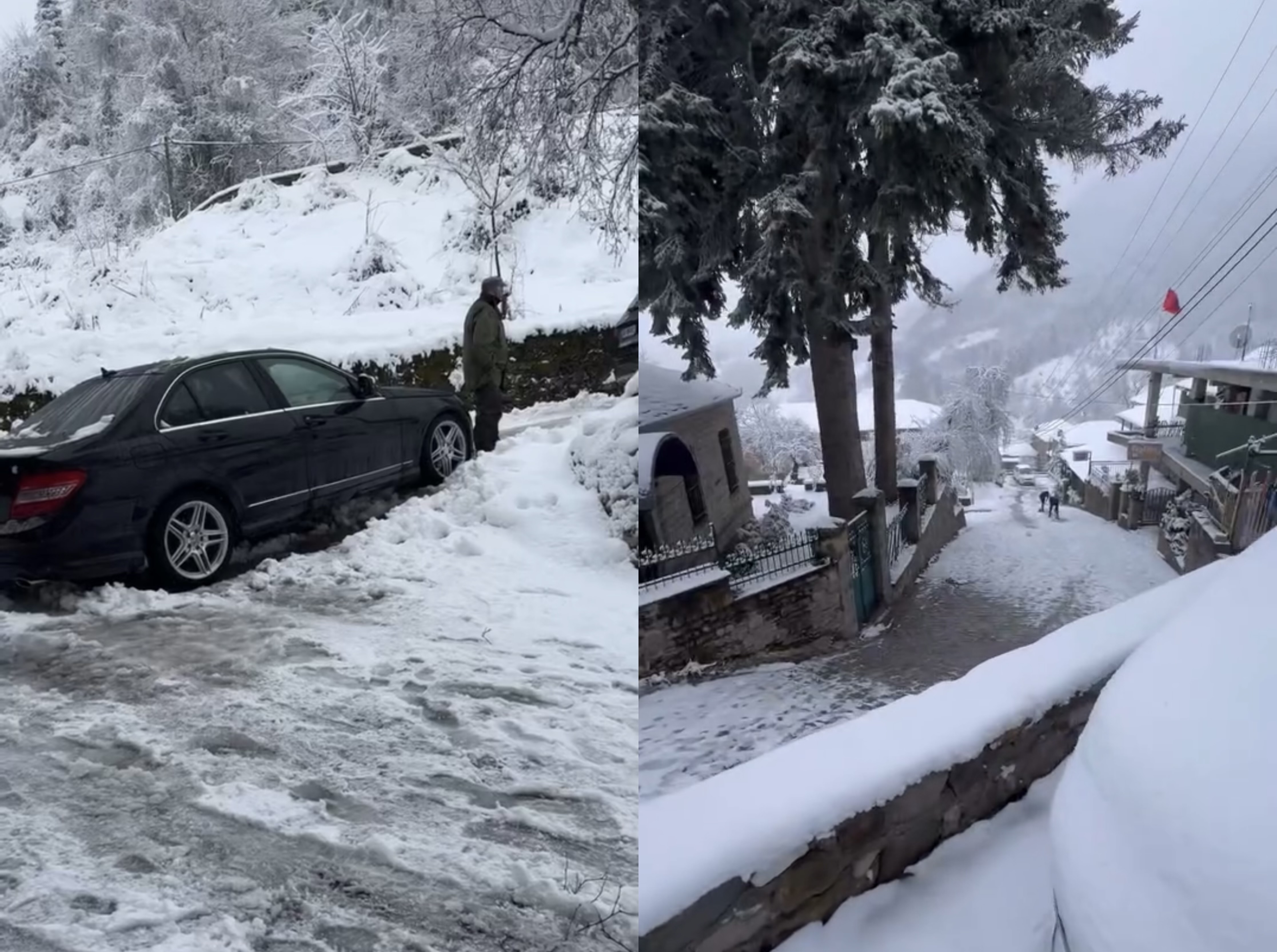 Dardha izolohet nga bora  banorët ndihmojnë vizitorët duke u hapur rrugët