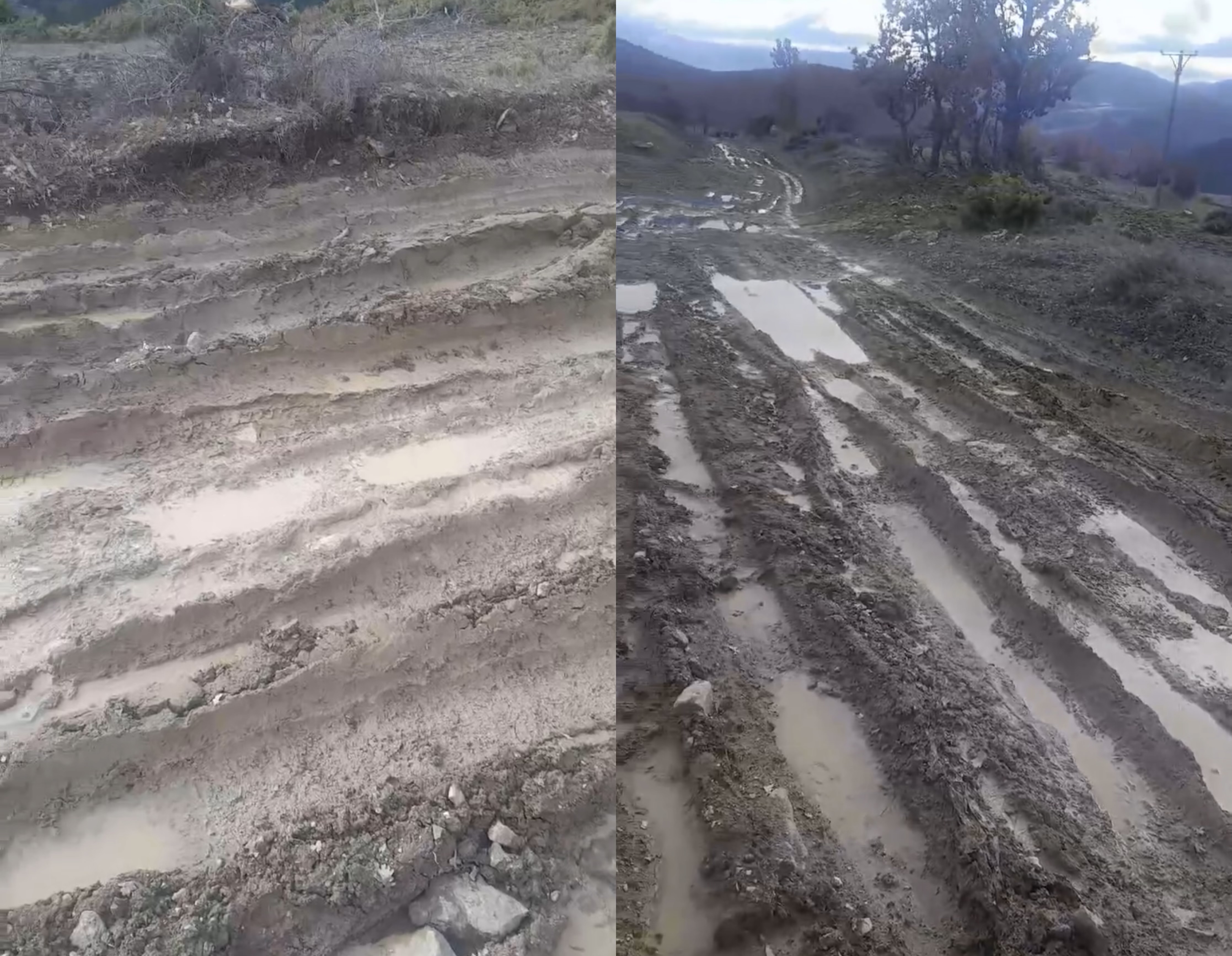 Rruga e kthyer në moçal balte  banorët e Kolonjës prej 20 ditësh të izoluar