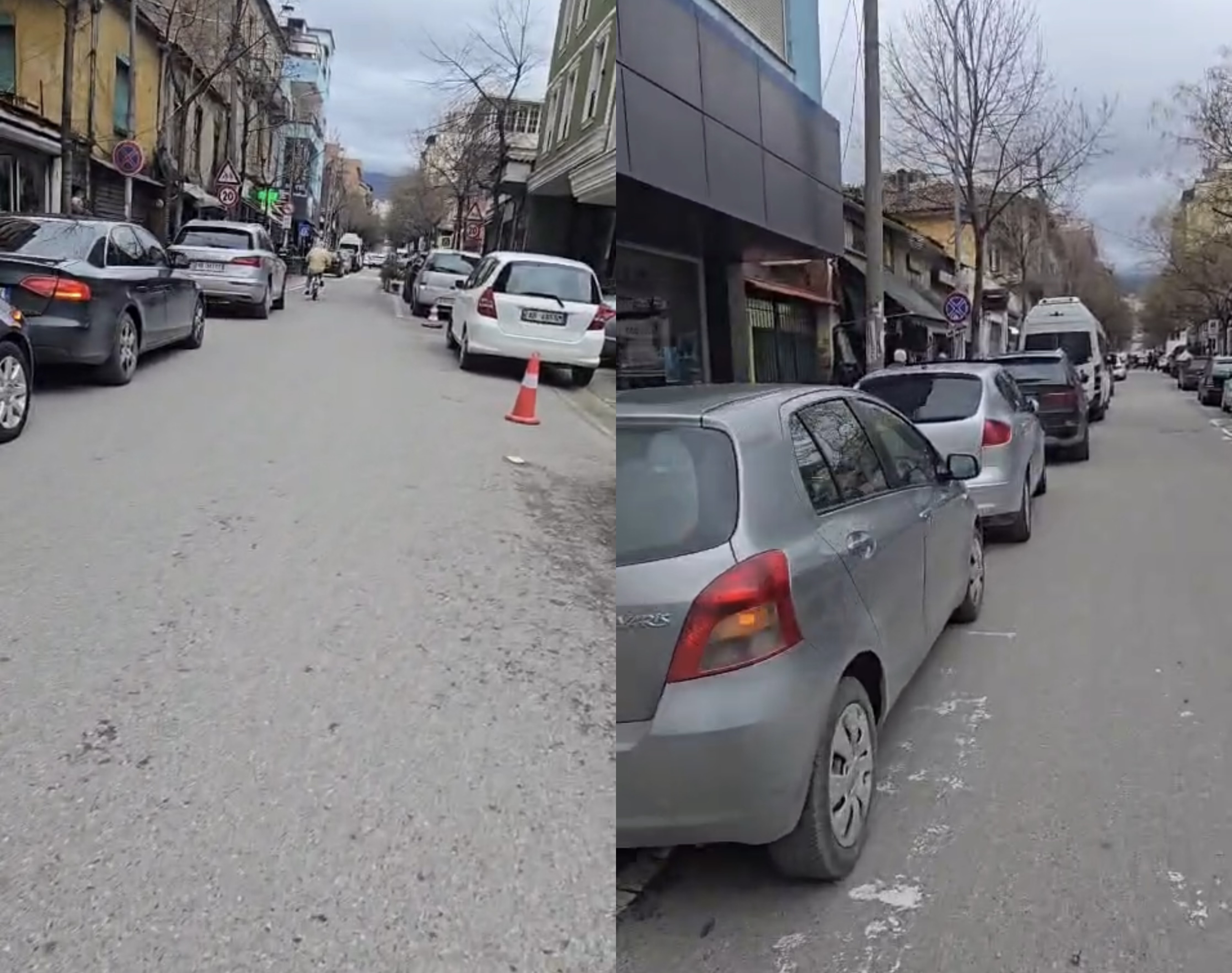 Te  Qemal Stafa  korsia e biçikletave pushtohet nga makinat  policia s ndërhyn 