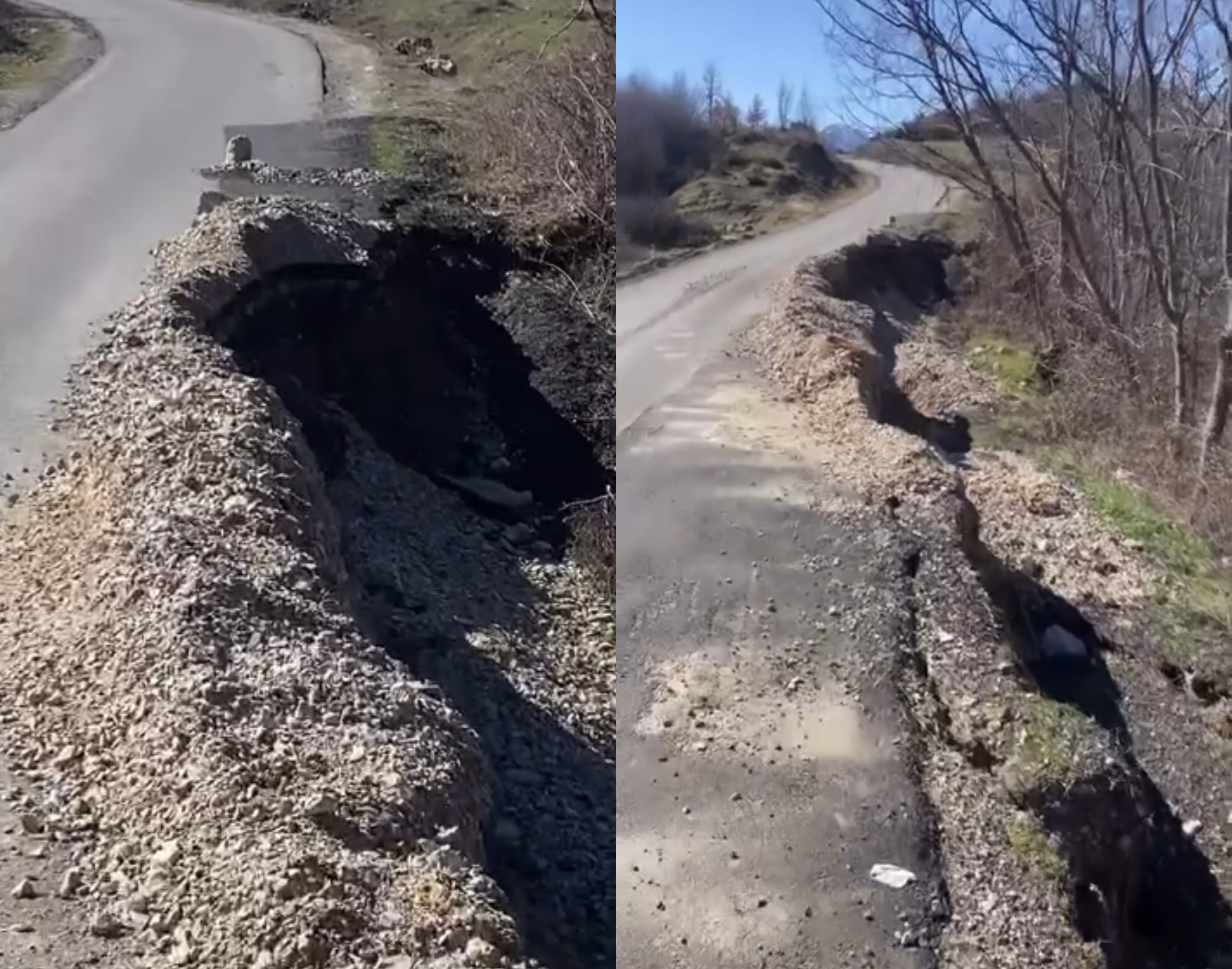Rruga e fshatit Cerujë shembet  banorët kërkojnë ndërhyrje urgjente