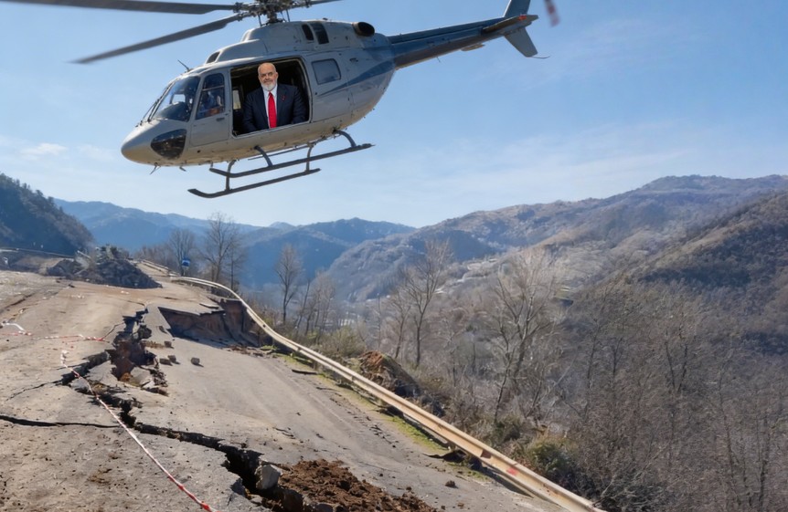 Rrugët e çara të Ballukut  Rama niset drejt Korçës me helikopter