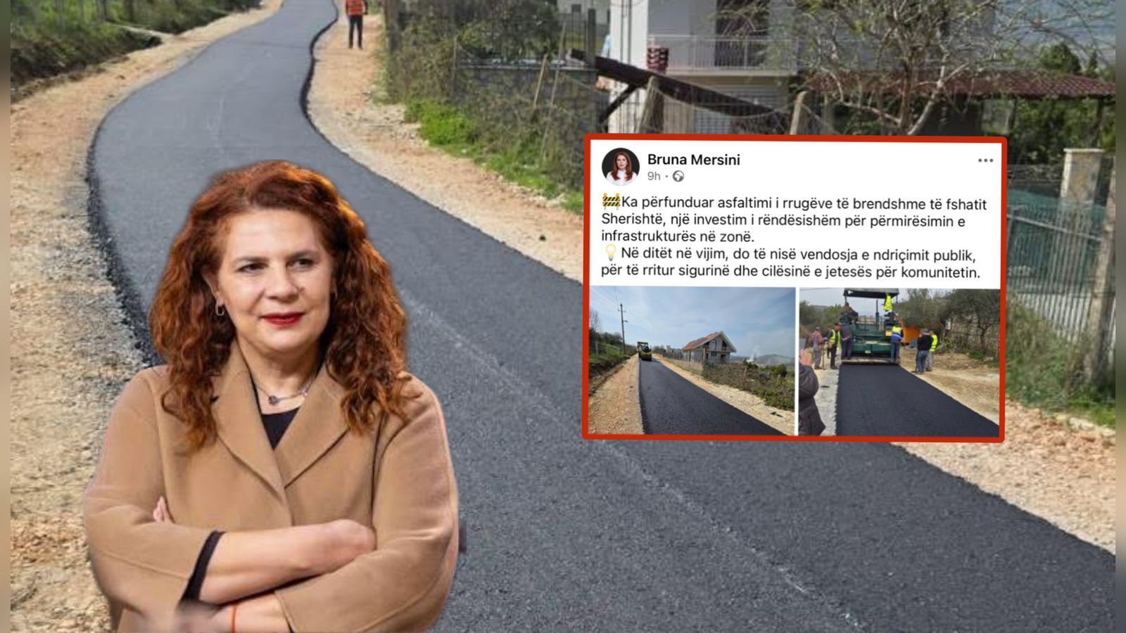 Bruna Mersini “nderon” banorët me rrugë të reja, por s’kalon dot as biçikleta