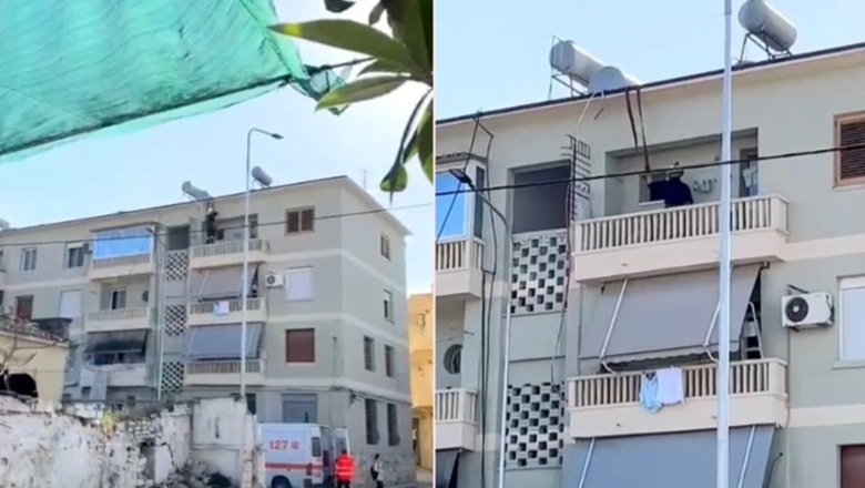 Zjarrfikësit e Vlorës futen nga tarraca e pallatit dhe shpëtojnë 85 vjeçaren