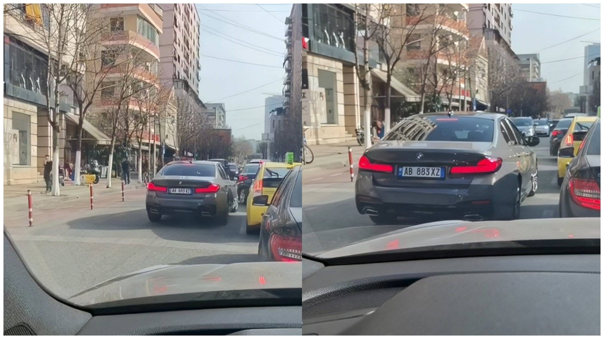  Gango  me  BMW  nuk pret dot në trafik  do të futet para të tjerëve