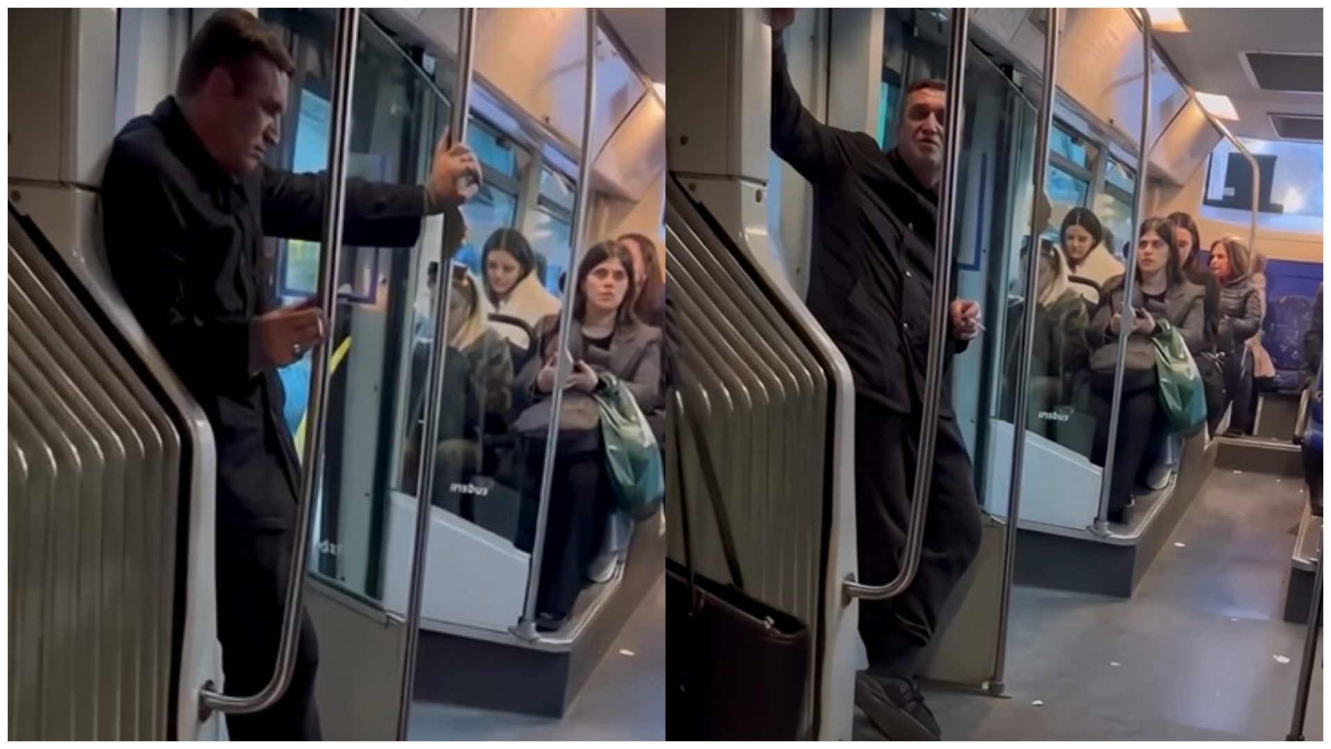 I dehuri ndez cigare dhe ngacmon vajzat në autobus