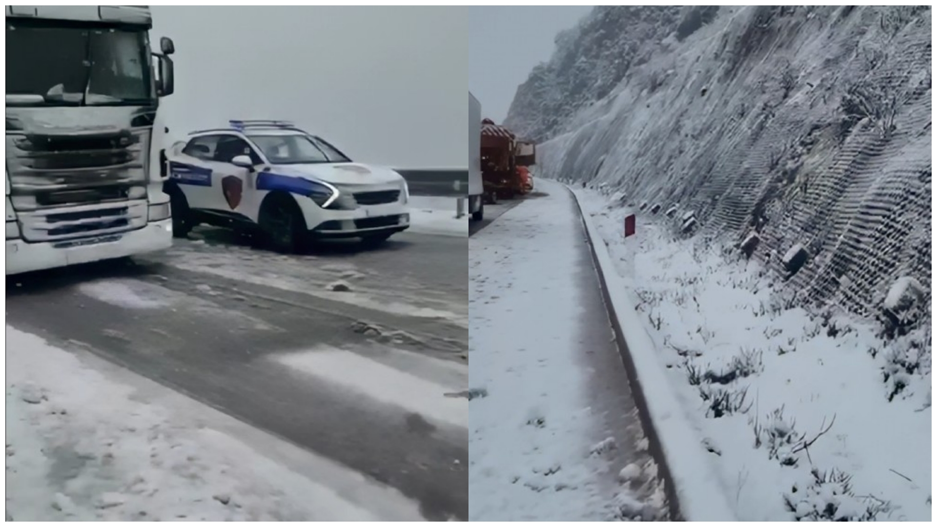 Dëbora e pranverës paralizon qarkullimin drejt tunelit të Kardhiqit