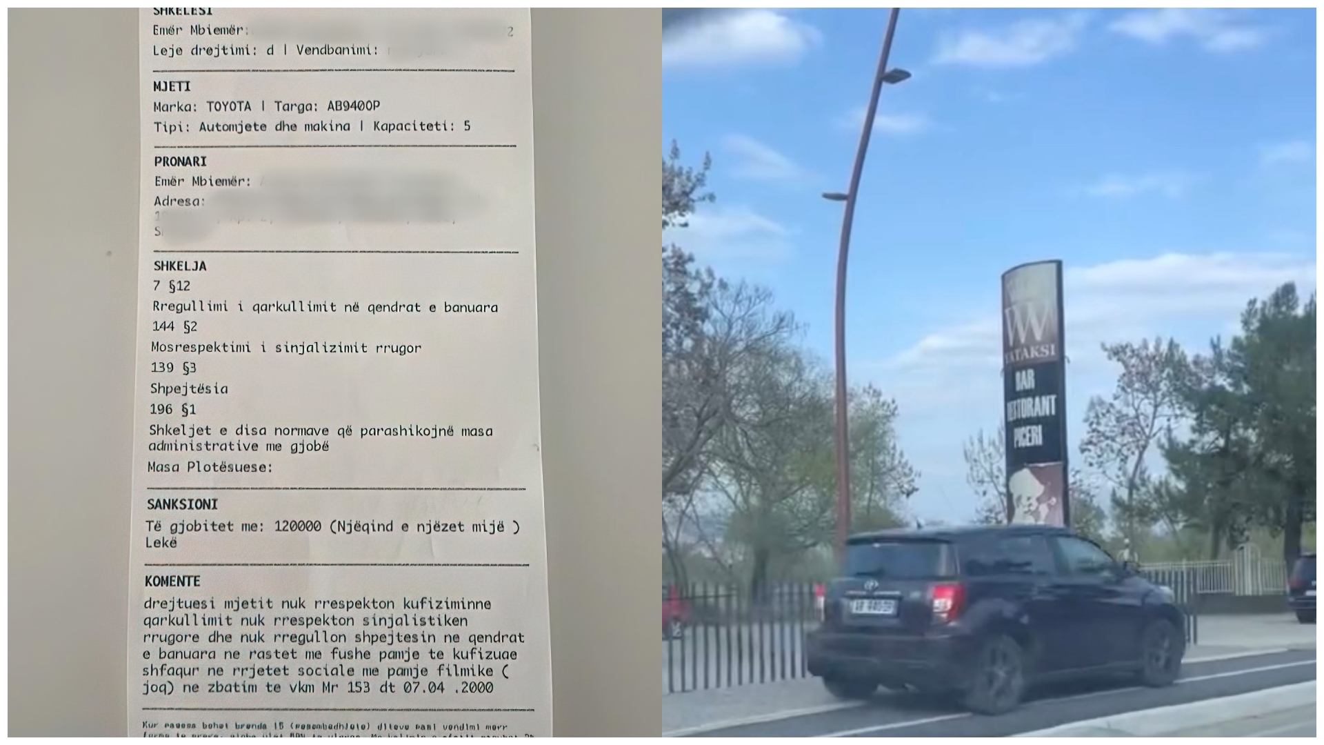 Përdori korsinë e biçikletave për t’i shpëtuar trafikut, pas publikimit në JOQ gjobitet me 120 mijë lekë shoferi