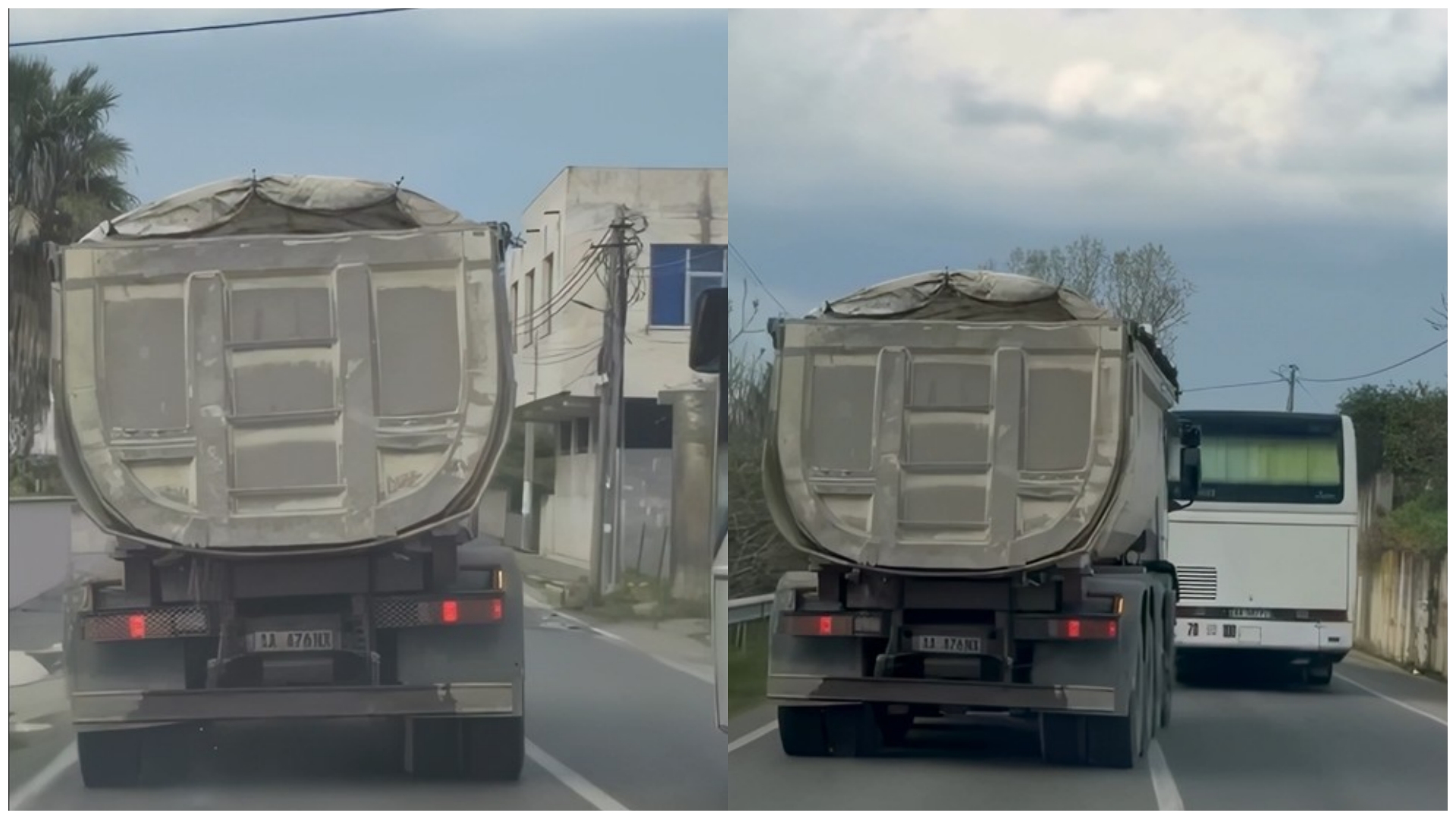 Çmendet shoferi i kamionit me ngarkesë, parakalon autobusin