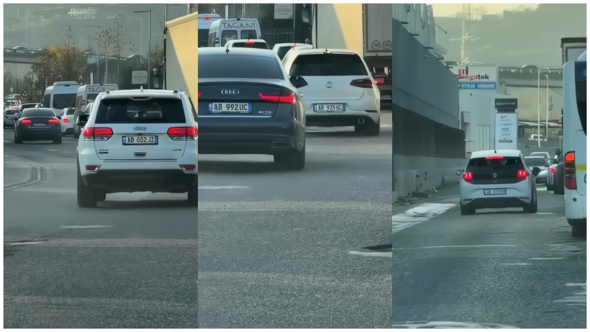 Kaos në rrugën dytësore në Vorë  shoferët luftojnë për të parakaluar