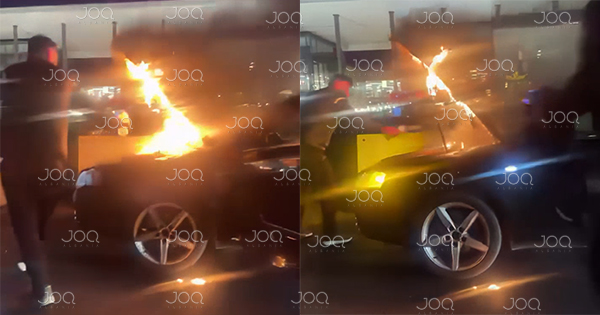 Makina përfshihet nga flakët në Tiranë, kalimtarët e rastit veprojnë si heronj