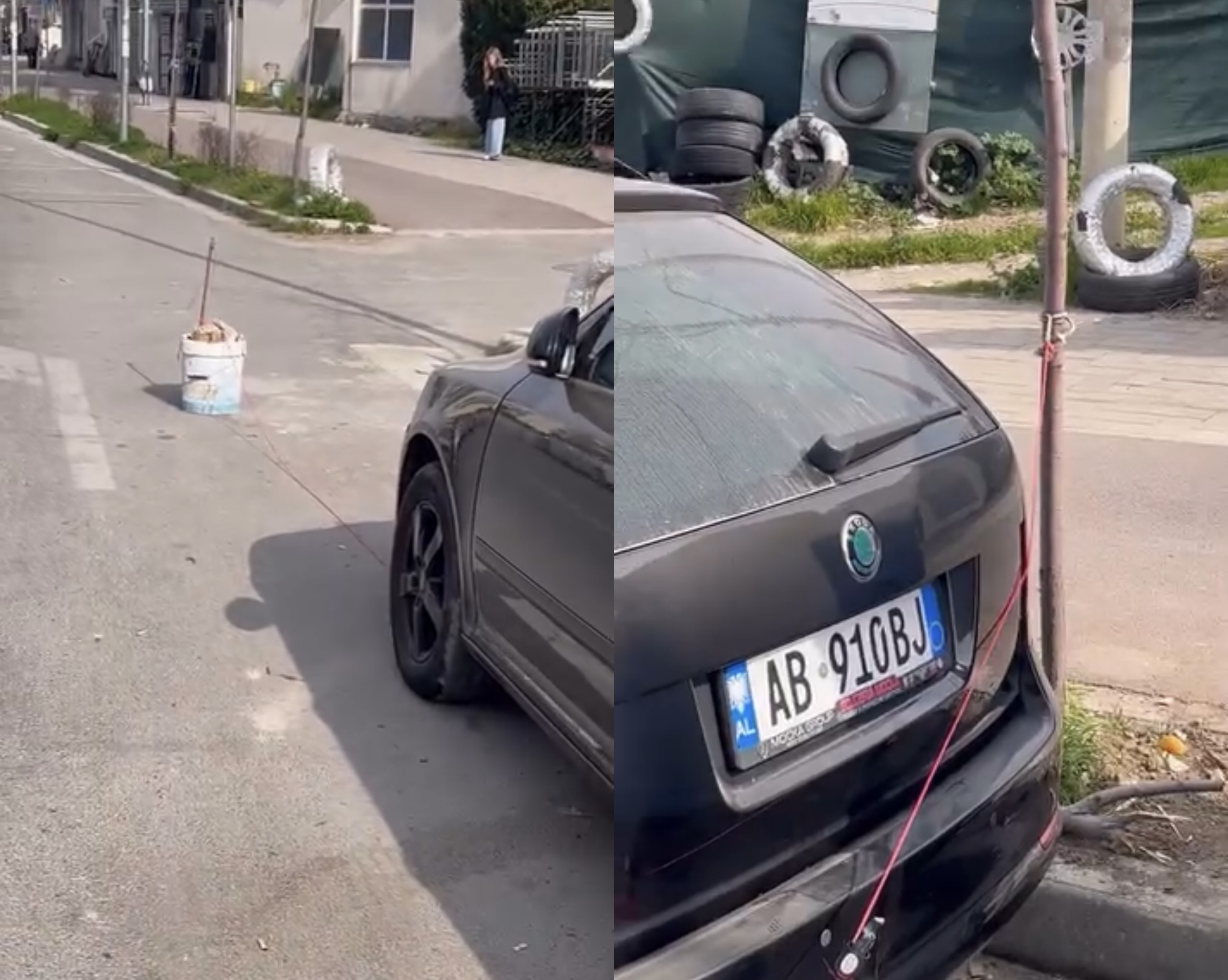 Pronari i gomisterisë bllokon rrugën me kova me gurë në Unazën e Re  qytetarët  S na lë të parkojmë