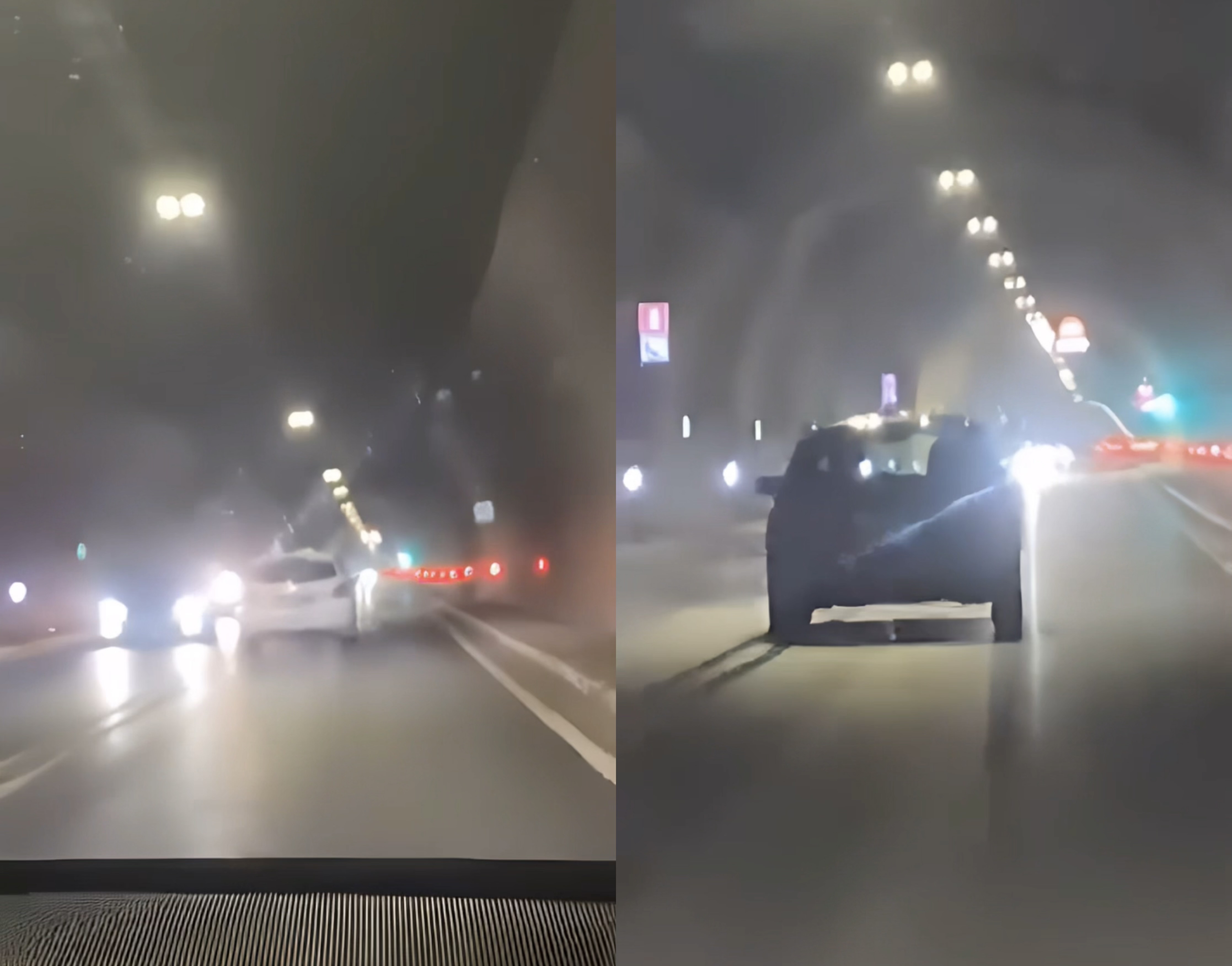 Shoferin e  zë gjumi  në tunelin e Murrizit  ecën në mes dhe pa drita