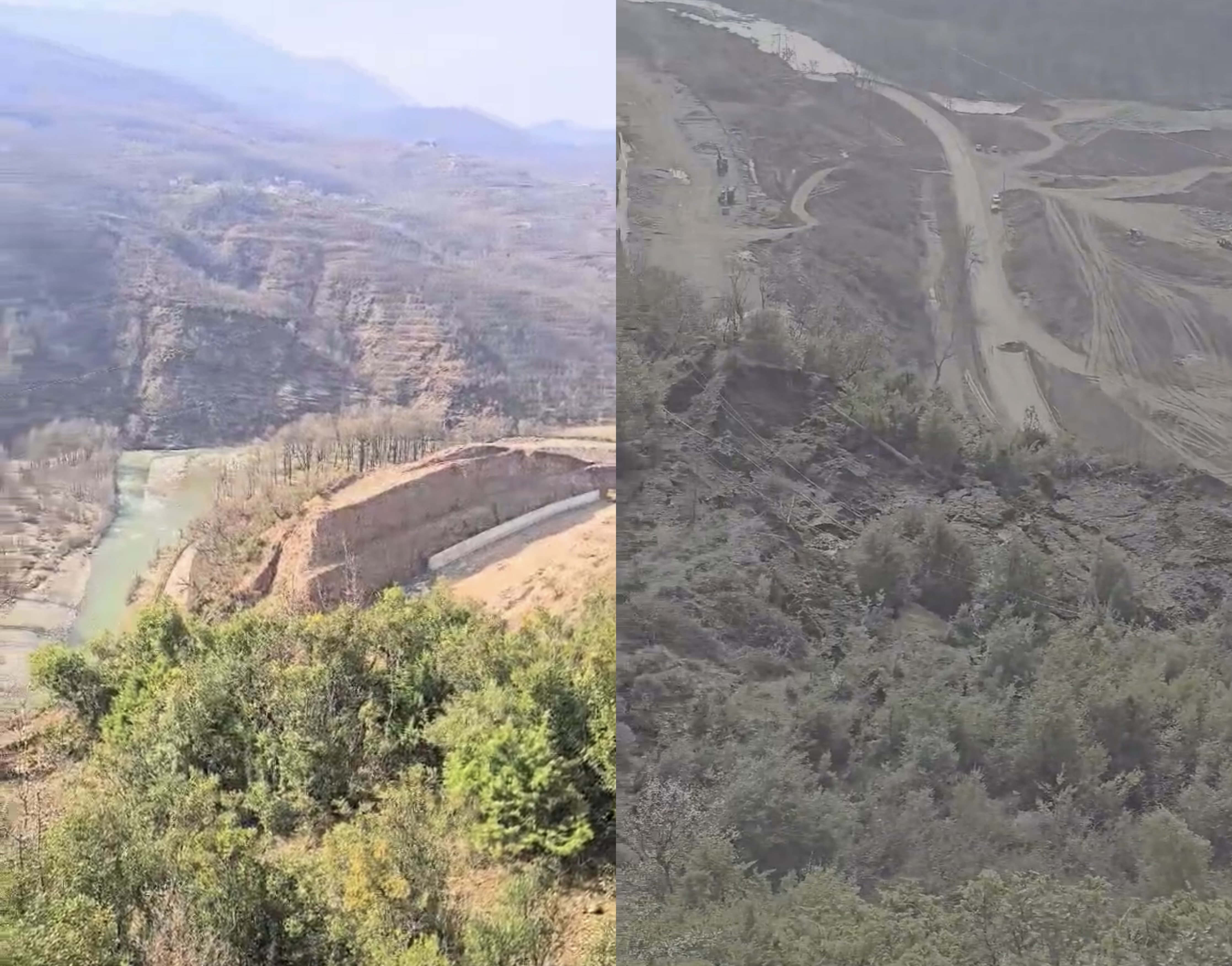 Aksi Librazhd Prrenjas i bllokuar  banesat rrezikohen nga rrëshqitja masive e dheut