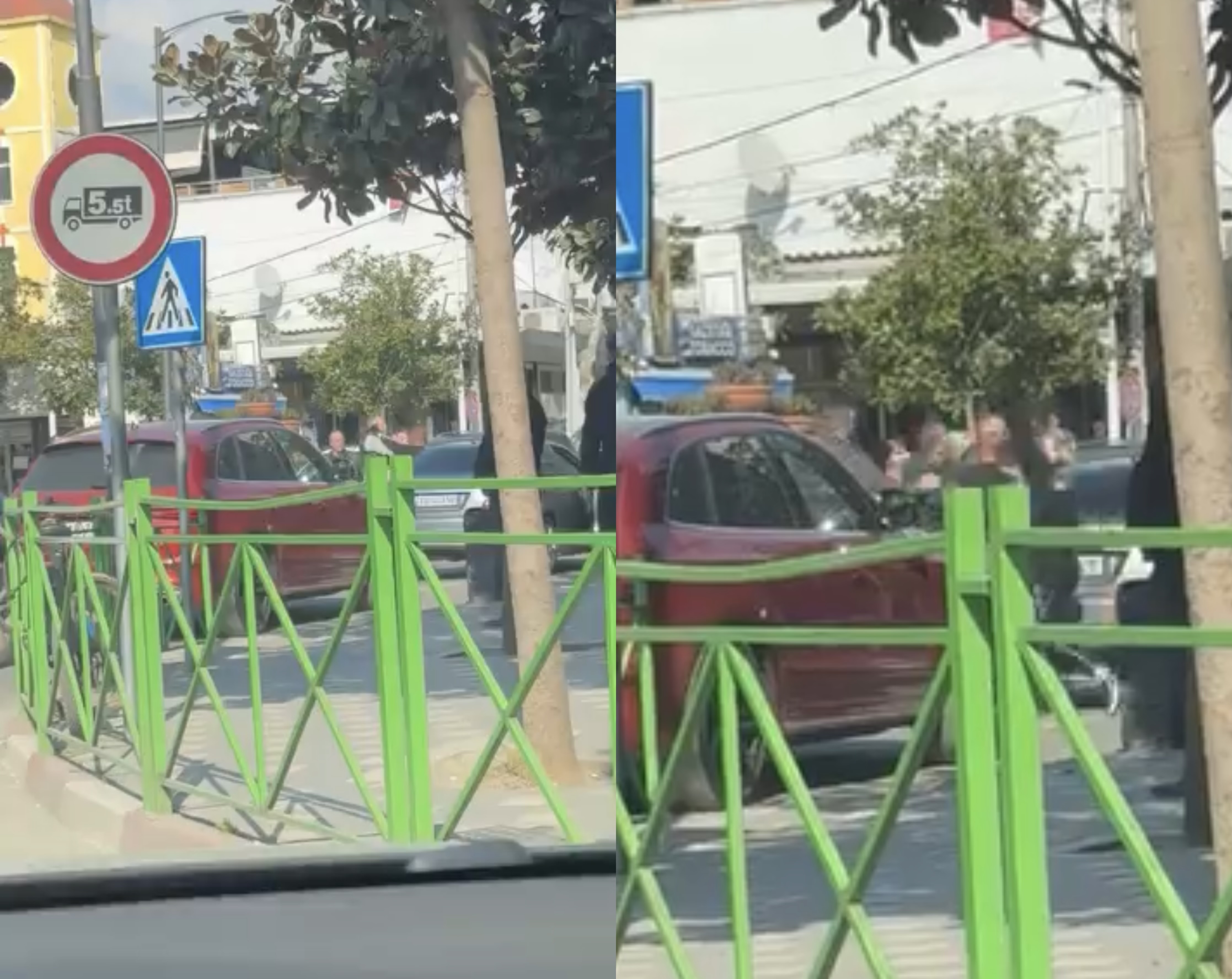 Për borinë e makinës shqiptarët s durojnë dot  zihen në mes të rrugës pa pikë ndjeshmërie