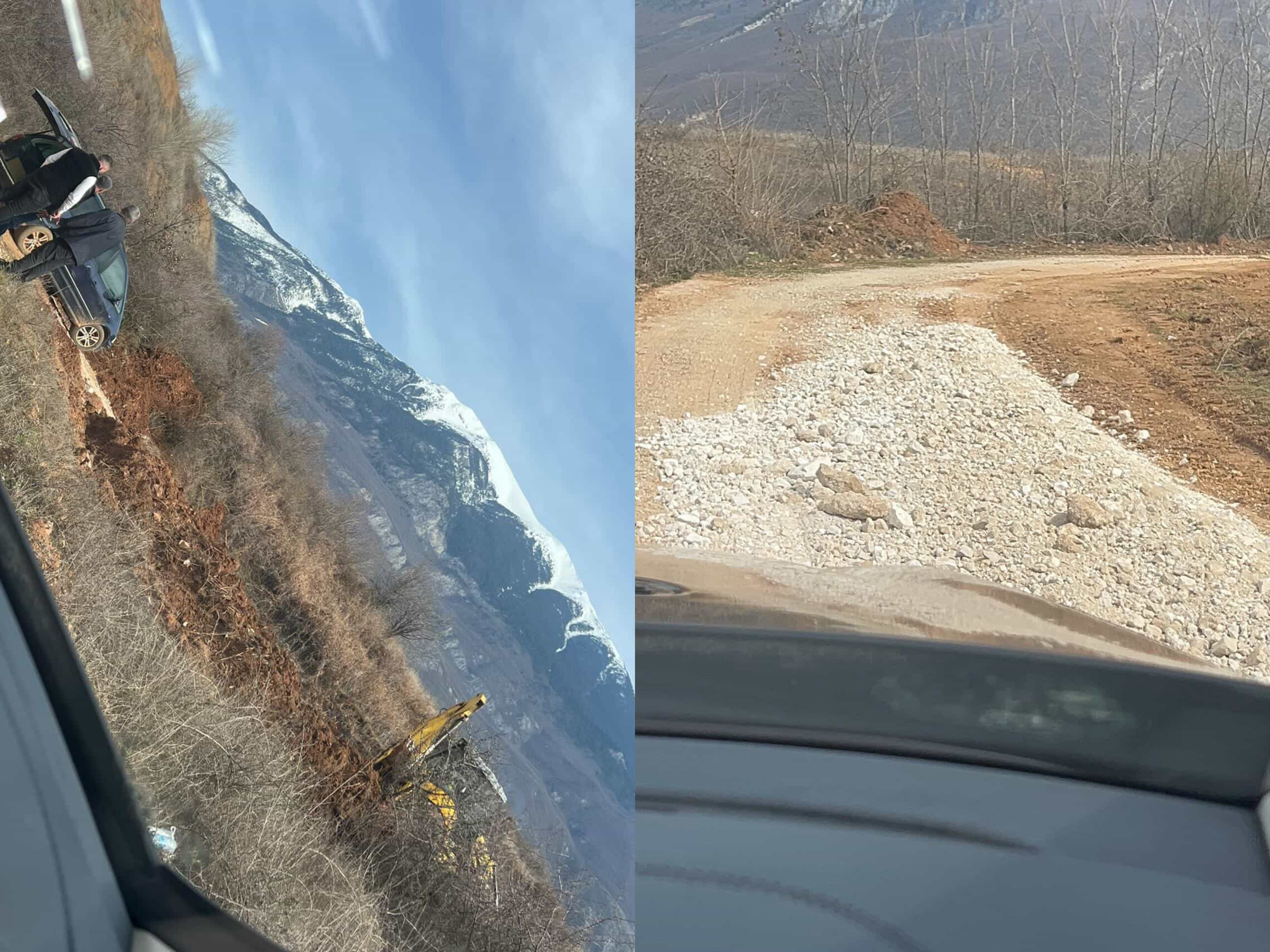 10 familje pranë aeroportit të Kukësit  lihen në baltë  Banorët rregullojnë vetë rrugën