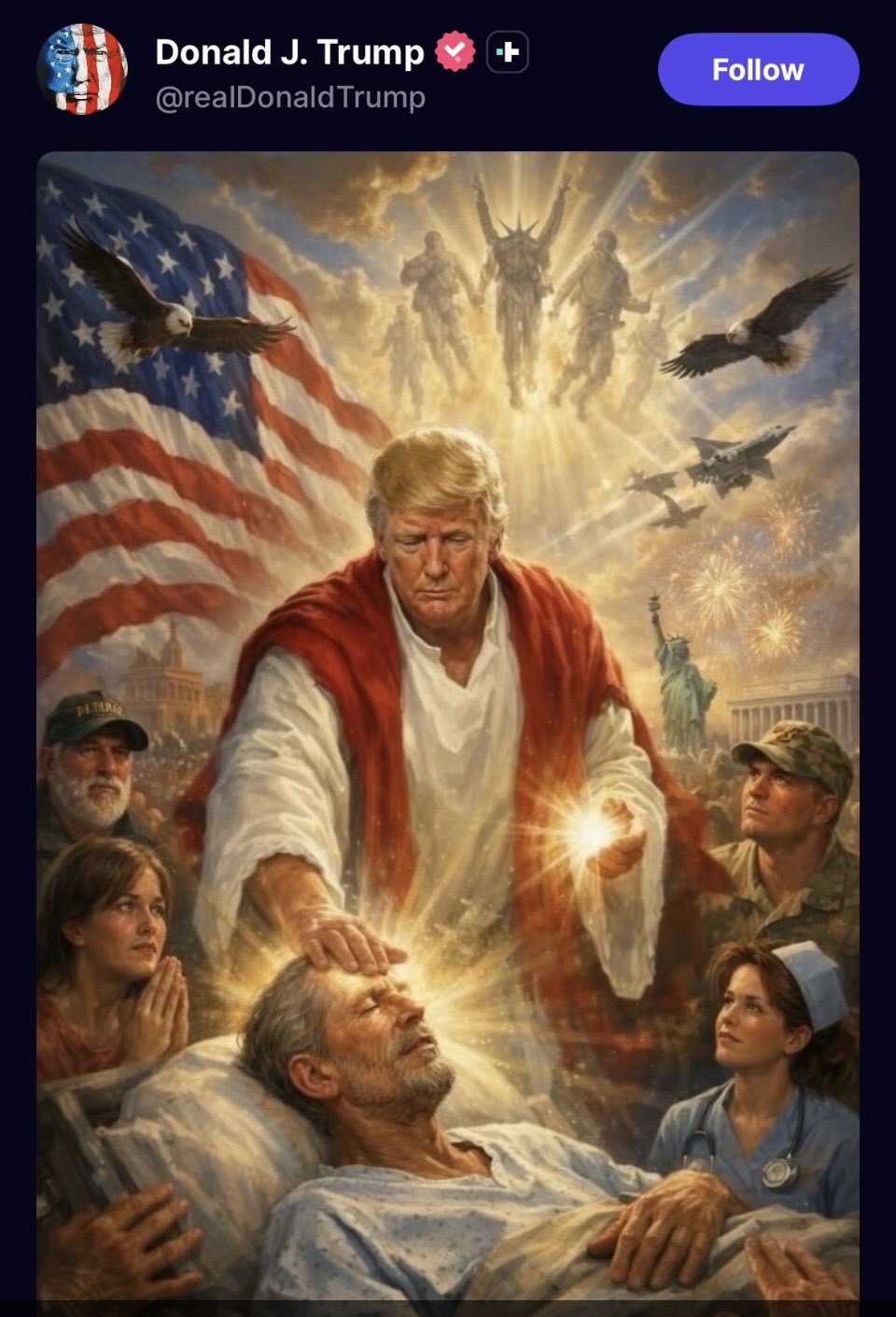 Presidenti Trump e portretizon veten si i dërguari i Zotit 