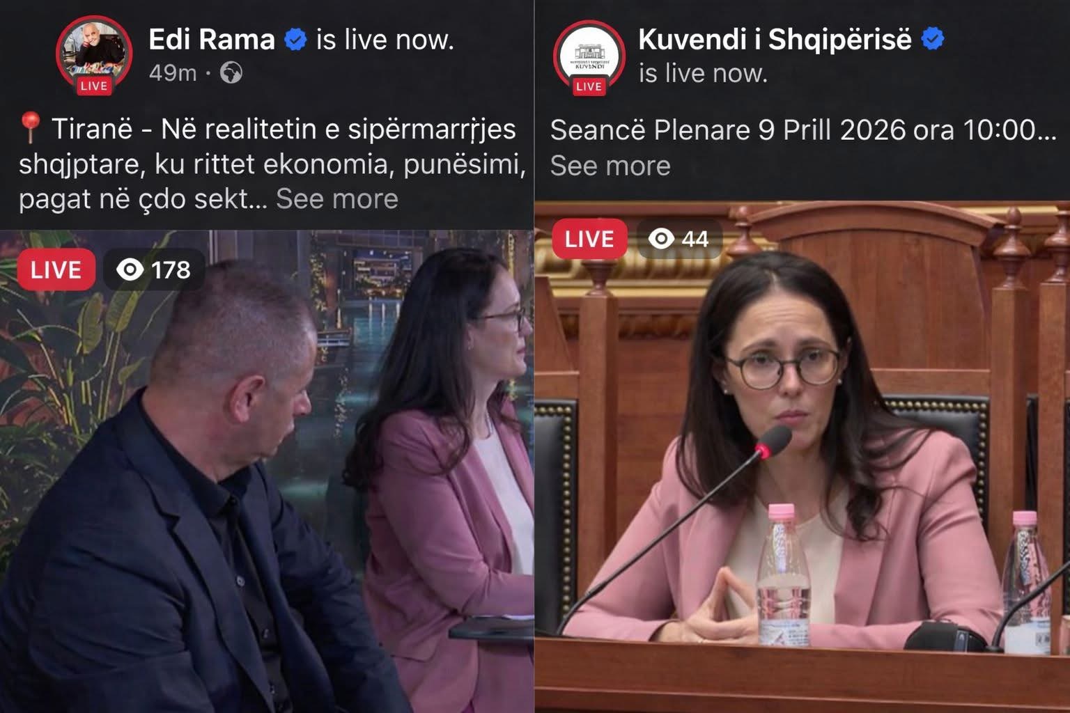 Delina Ibrahimaj si Erion Veliaj  shfaqet  live  në dy vende njëkohësisht