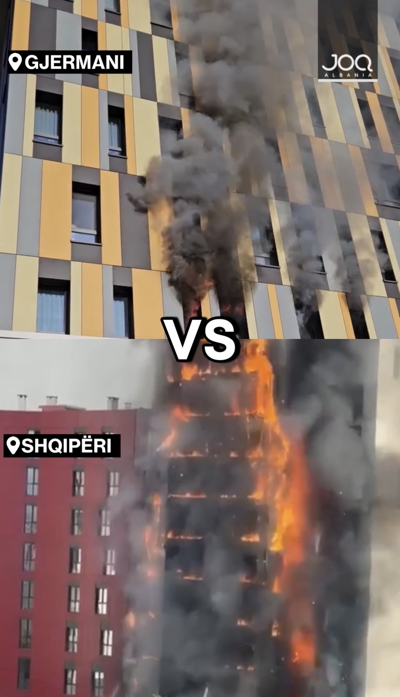 Gjermani VS Shqipëri djegia e një pallati