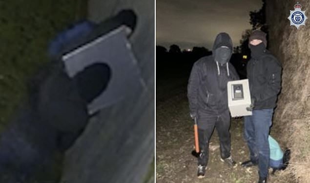 Autorë të 44 grabitjeve në gjithë Britaninë  Momenti kur shqiptarët arratisen me kasafortën plot me para