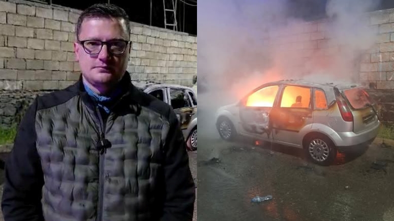 Digjet makina e gazetarit  Sami Curri  E qëllimshme  duan të më frikësojnë