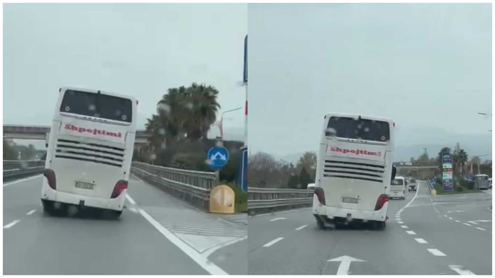 “Ecën me shpejtësi dhe  e merr ana, autobusi kthehet në rrezik”