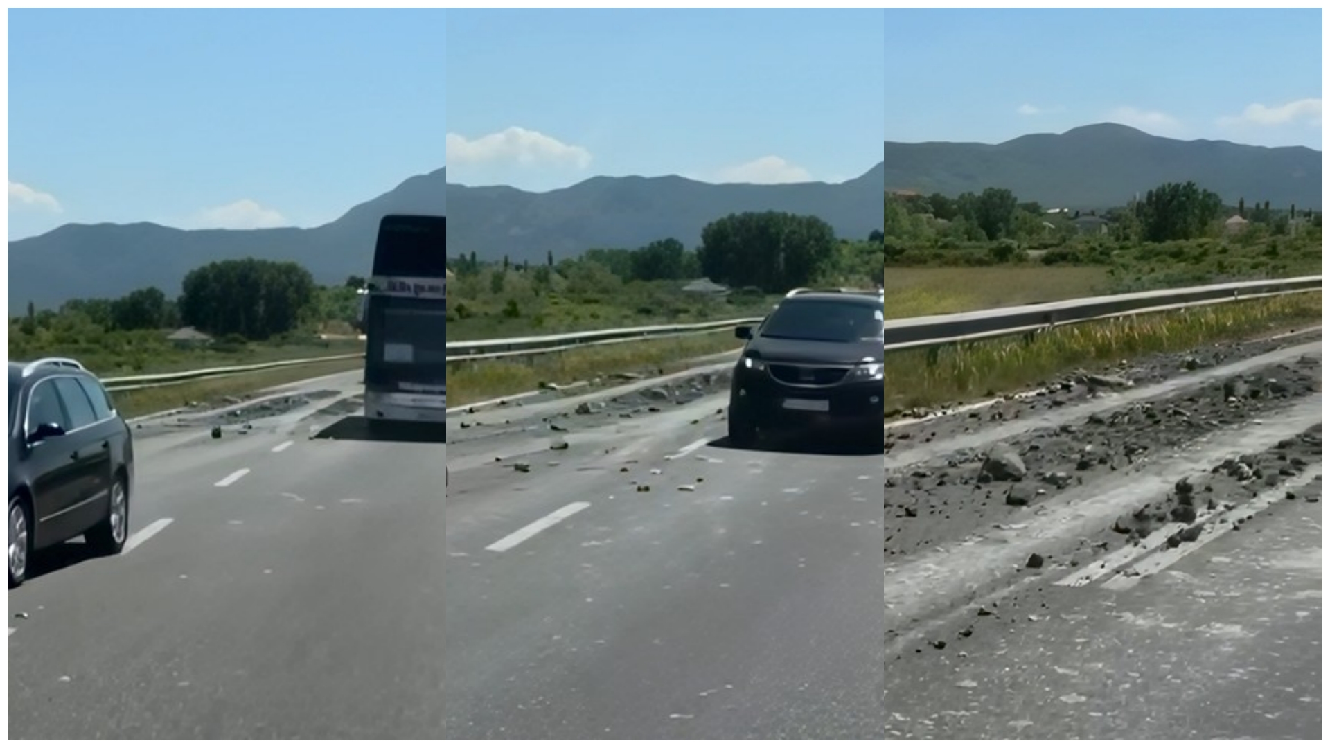 Inertet bllokojnë njërën korsi në aksin Shkodër-Lezhë, askush nuk reagon