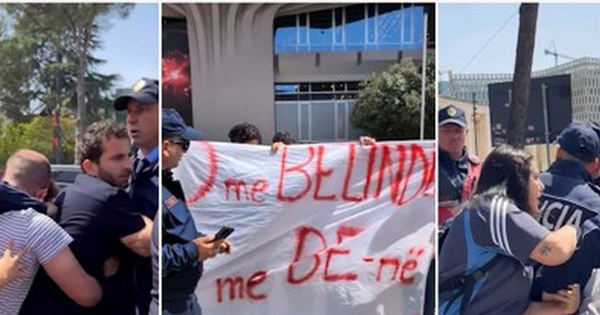  O me Belindën  o me BE   protestuesit pëplasen me policinë para Pallatit të Kongreseve