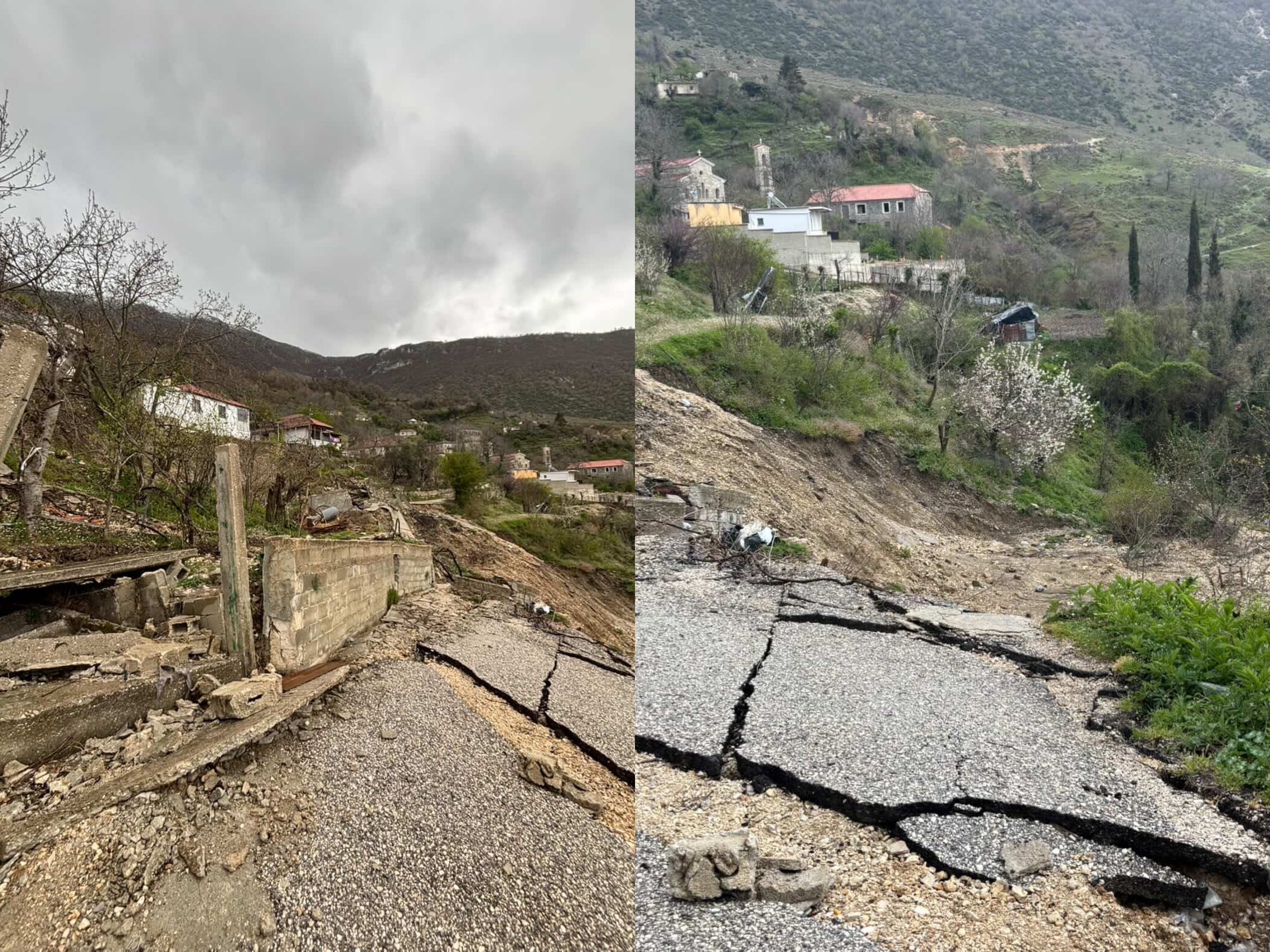 Çarjet dhe shembjet e rrugës kryesore bllokojnë Labovën e Madhe  banorët në rrezik