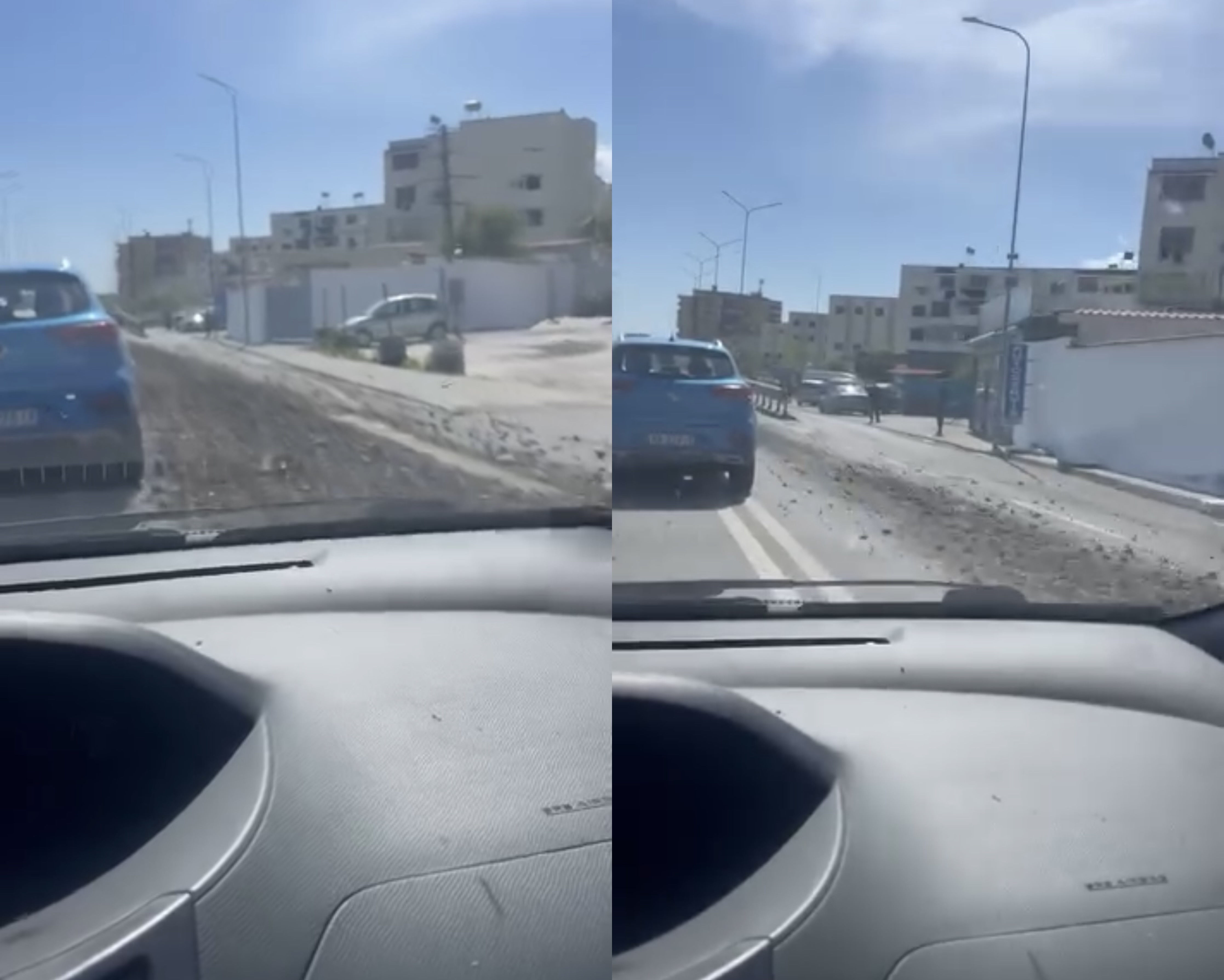 Kamionit me gurë i bie ngarkesa në autostradën Tiranë Elbasan