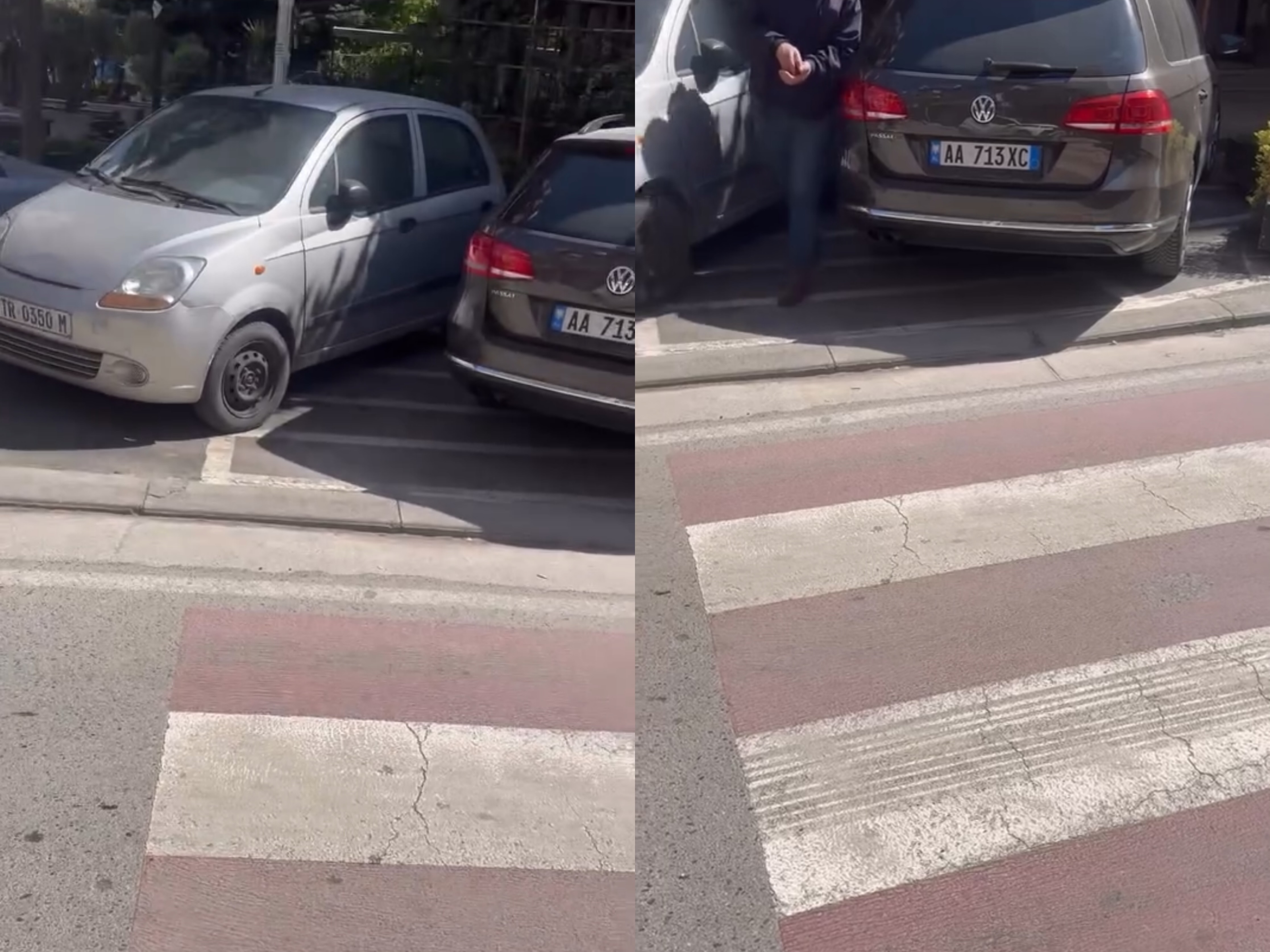 Trotuaret në Astir  peng  i makinave  Banorët detyrohen të mbajnë karrocat në krah