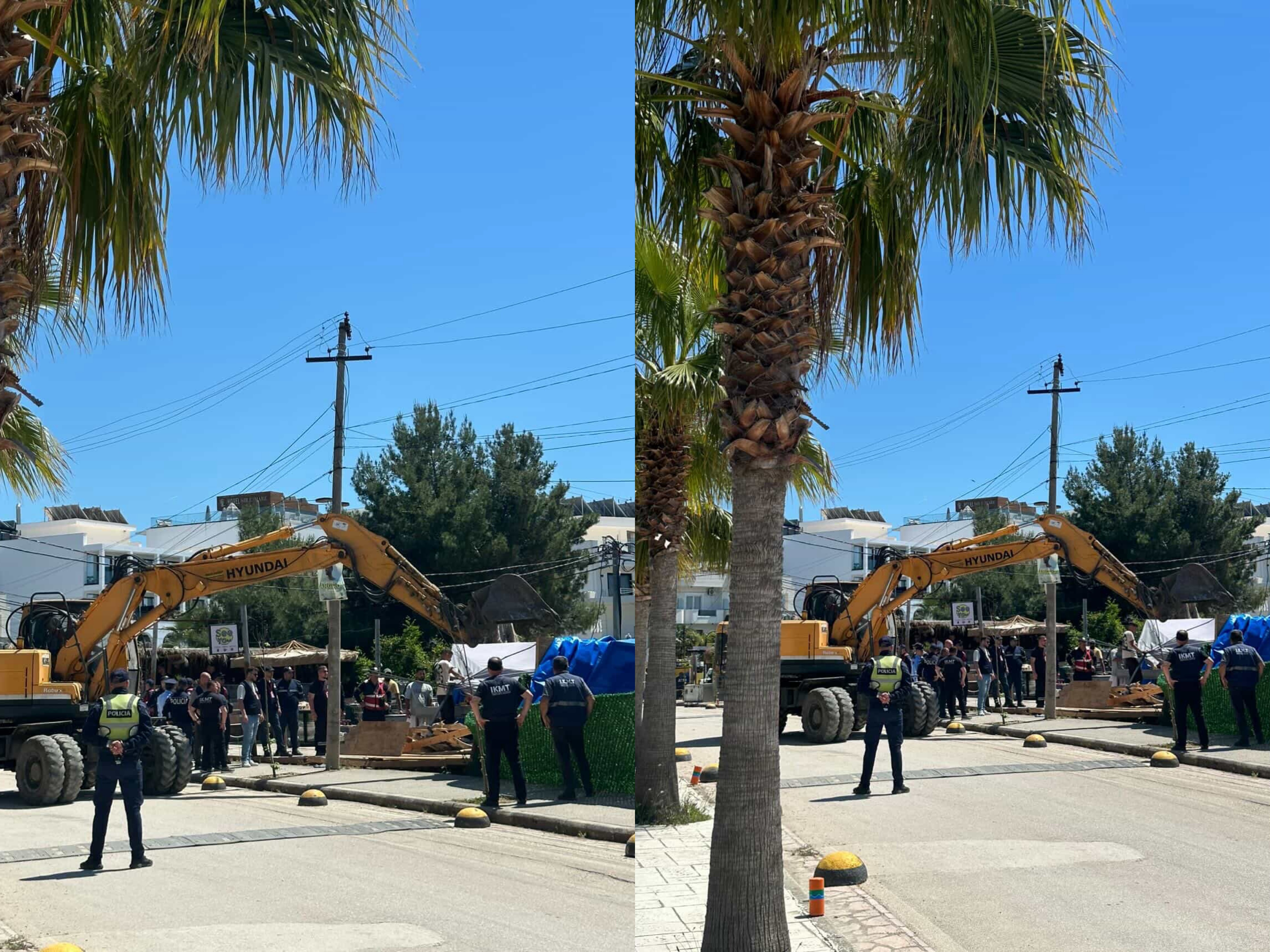 IKMT dhe Policia mësyjnë në Ksamil  Prishin bizneset e banorëve për interesat e  të fortëve 