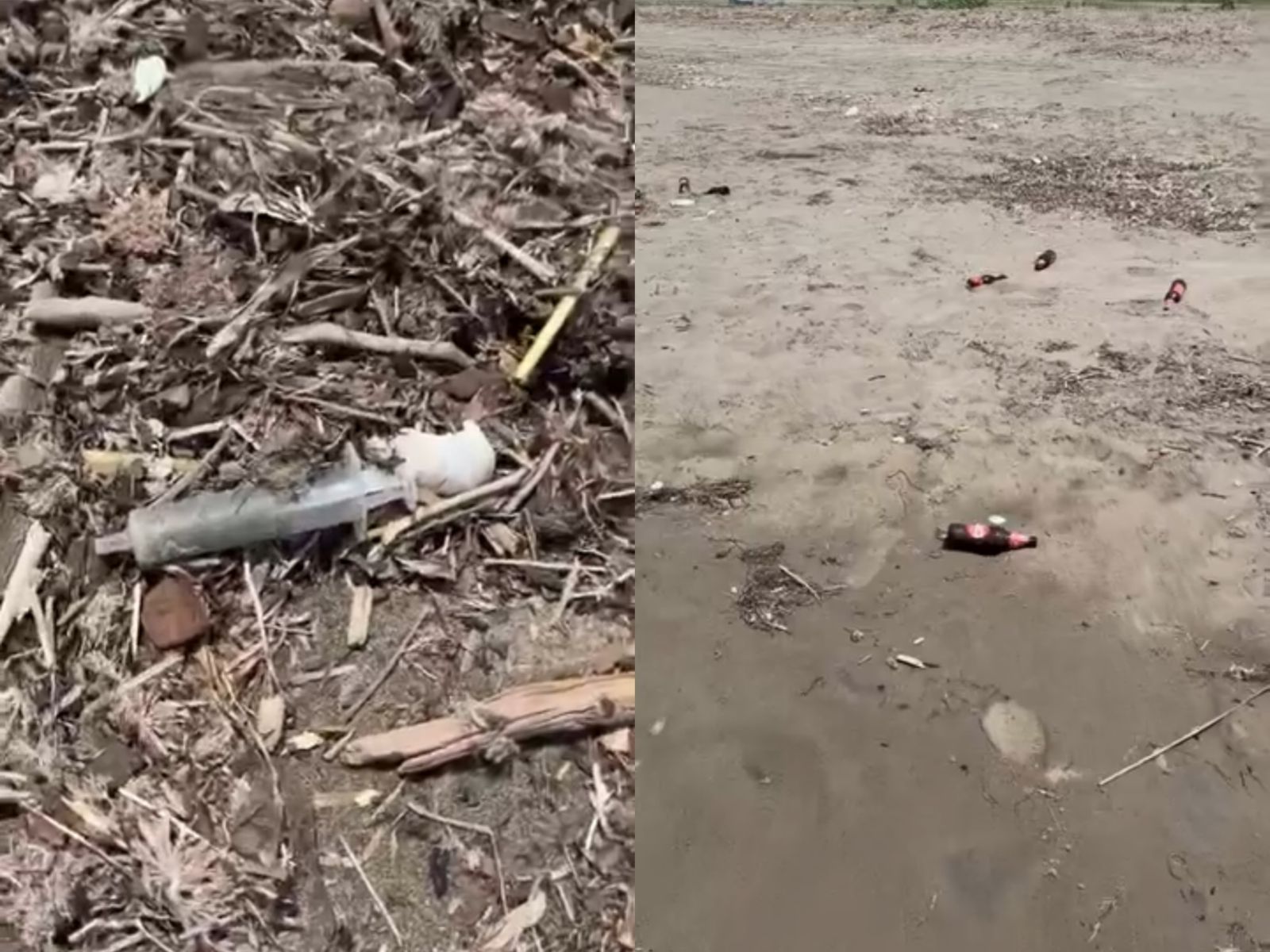 Mbetje spitalore dhe shishe birrash në bregdetin e Vilë Bashtovës