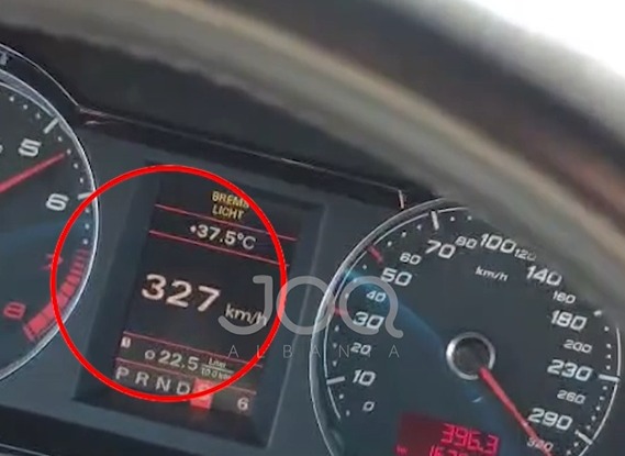 Çmenduri në autostradë   Kamikazi  me 327 km h  e shet si  krenari  në TikTok