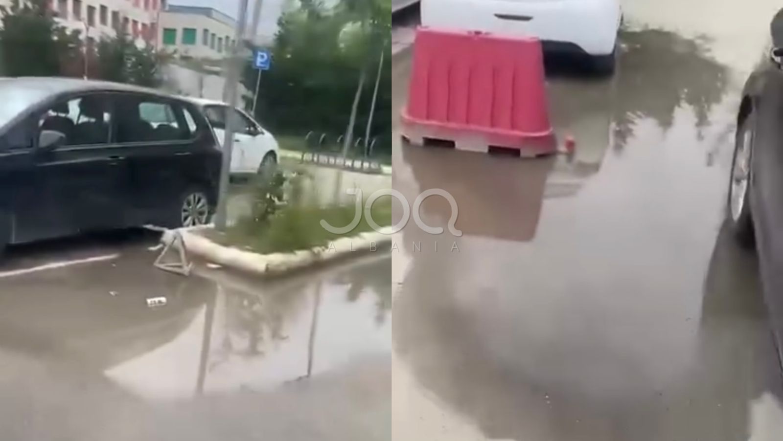 Ujërat e zeza pushtojnë parkingjet në kompleksin Mangalem  institucionet në heshtje