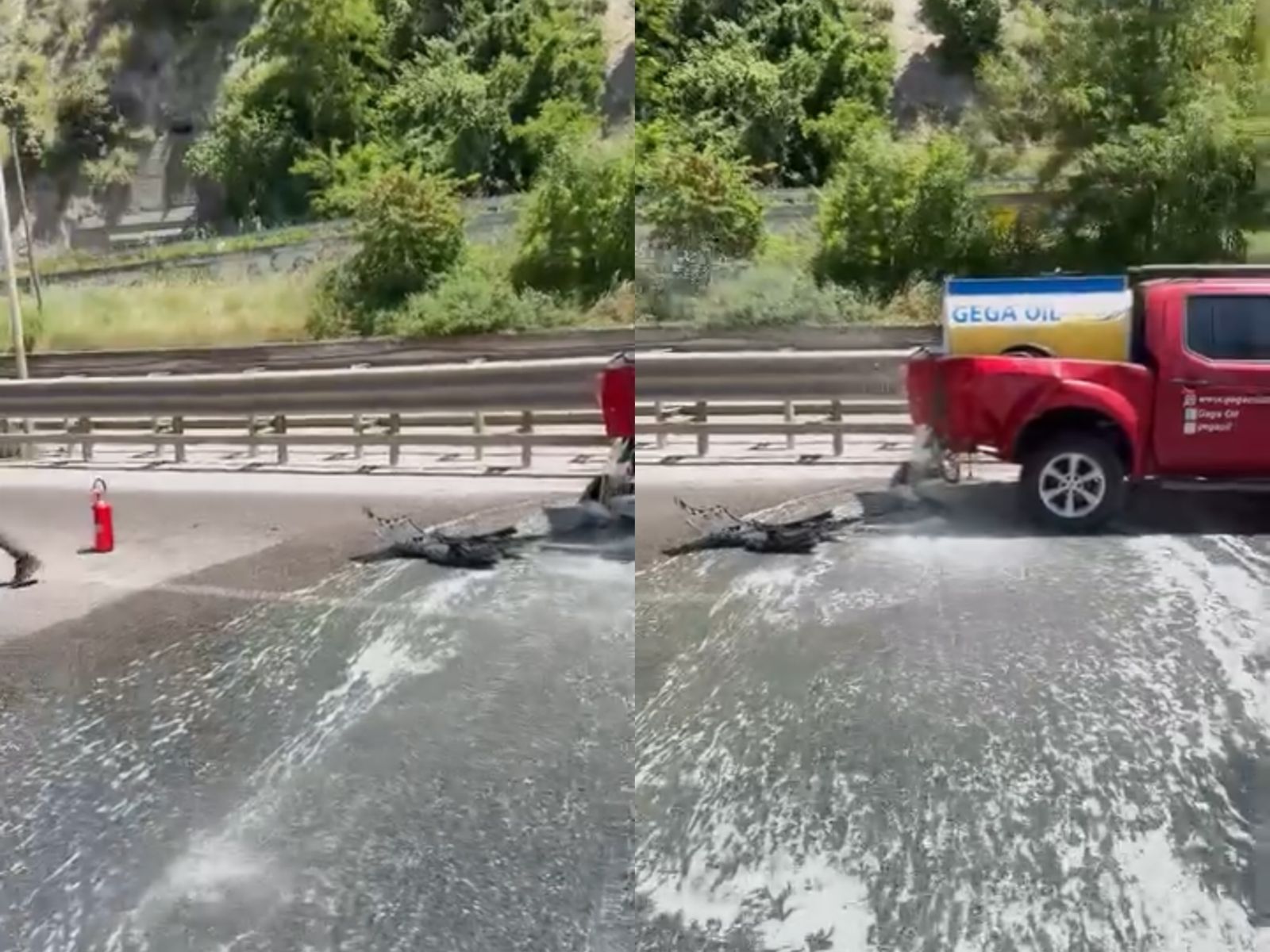Makina përplaset me autobotin e naftës në Golem  rruga lahet me tuba uji