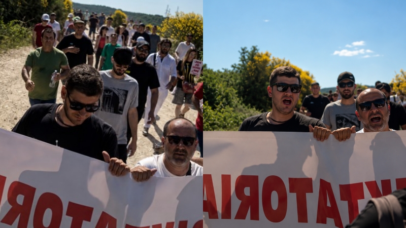 Banorët e Zvërnecit në protestë  Prona jonë  e drejta jonë 