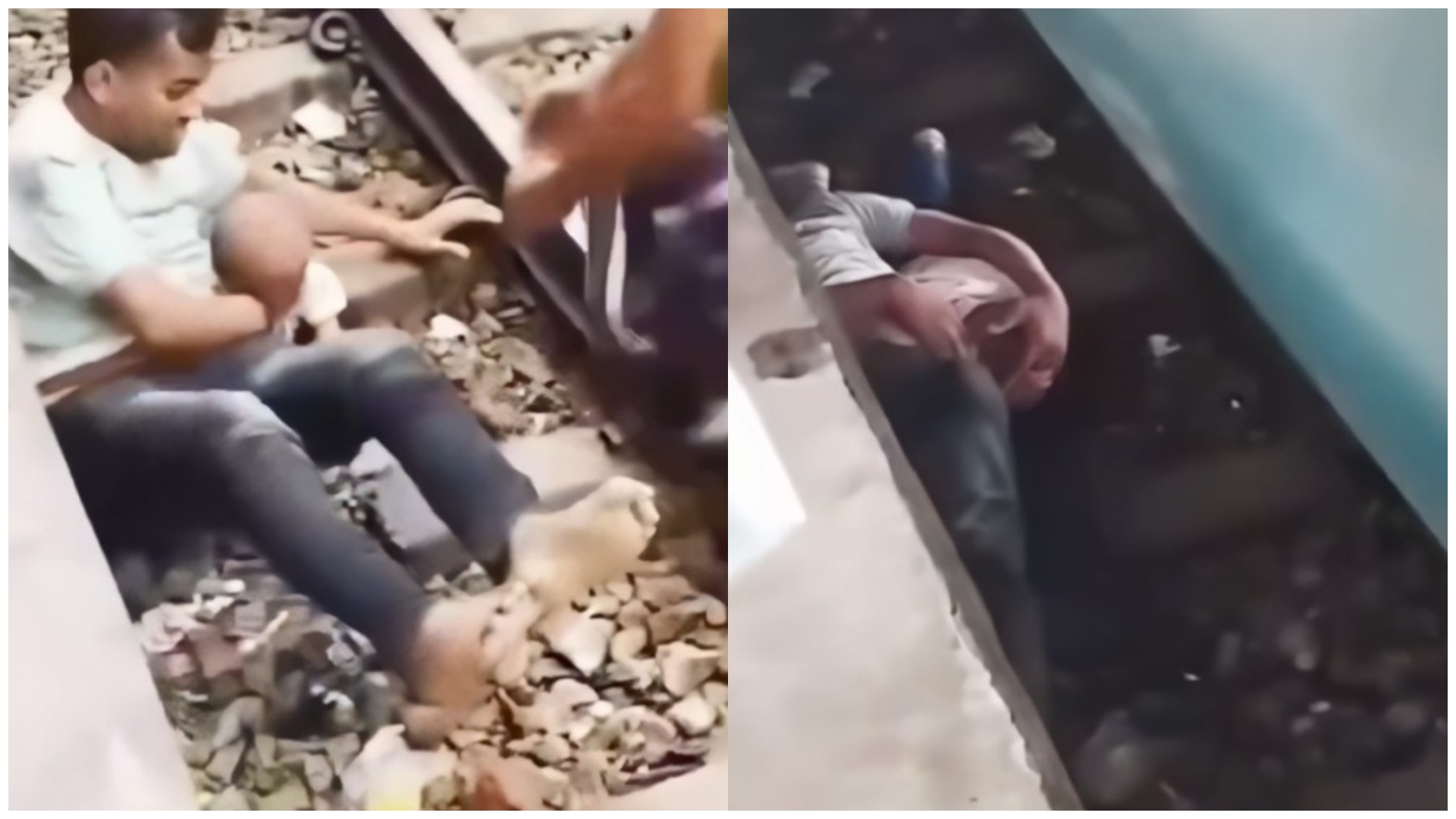 Babai bëhet mbrojë nga vdekja për të birin  shtrihet mbi të nën trenin në lëvizje