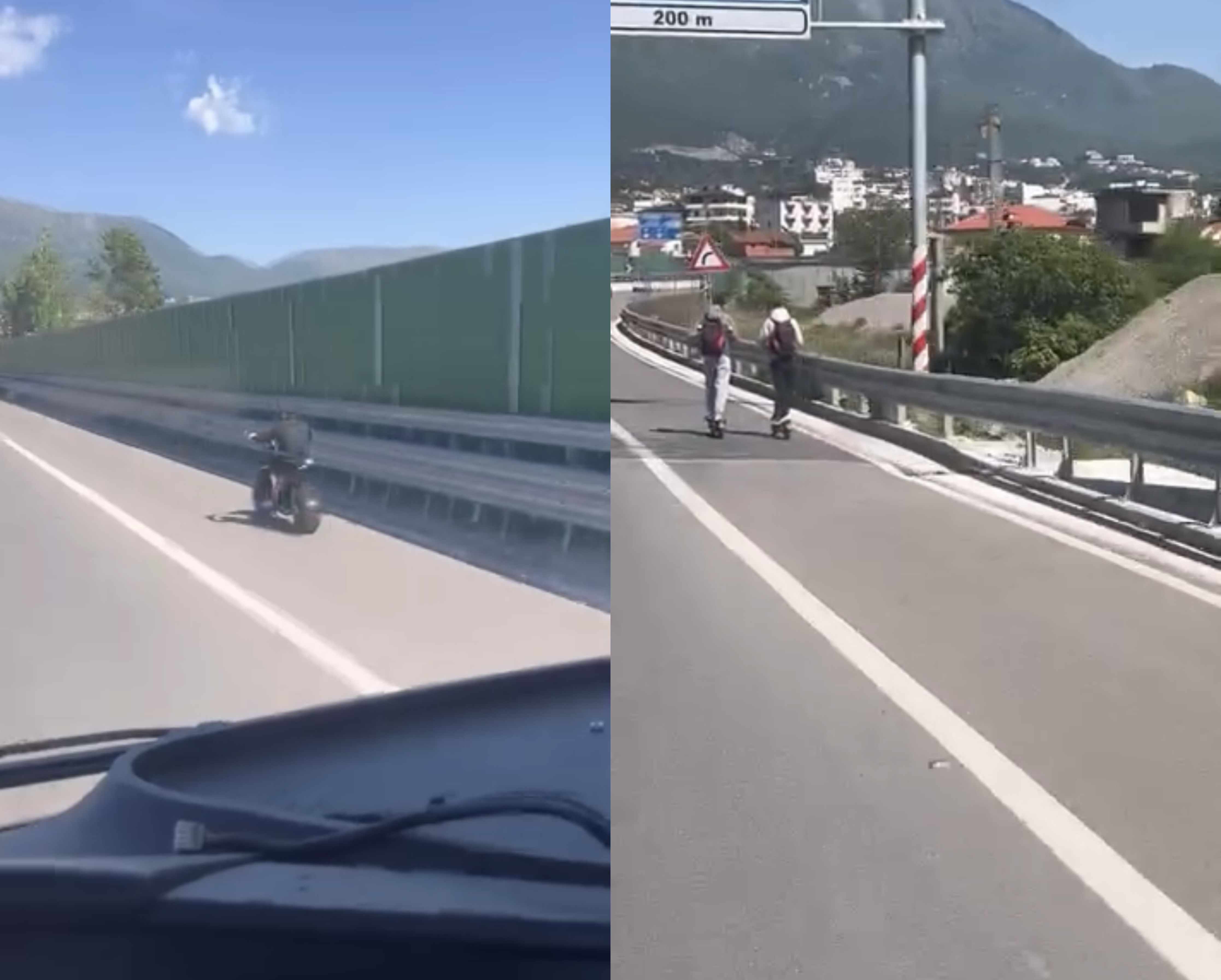 Të sapo dalë nga shkolla  të miturit lëvizin me skutera në Unazën e Madhe
