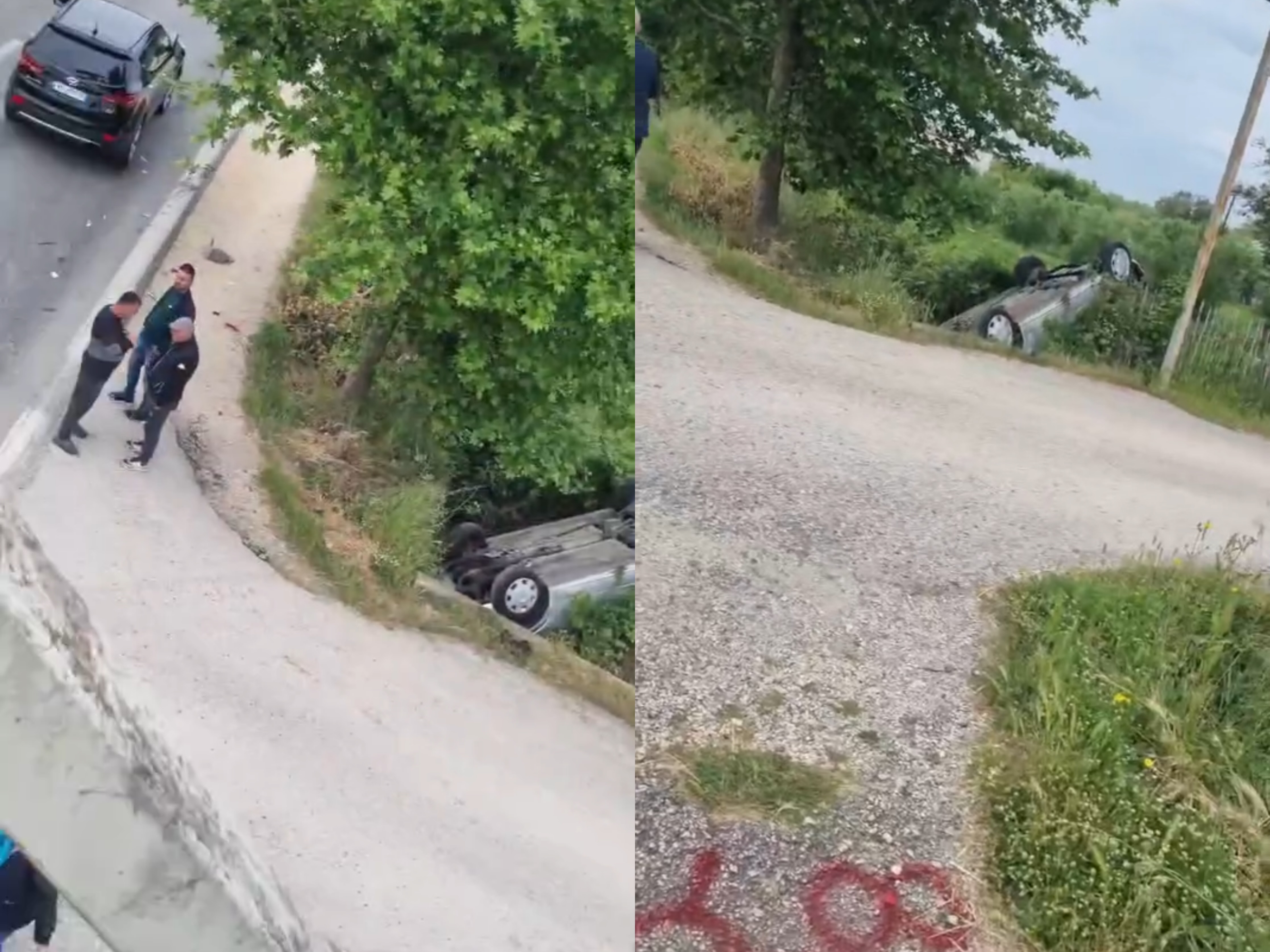 Aksident në autostradën Lushnje Fier  mjeti del nga rruga dhe përmbyset
