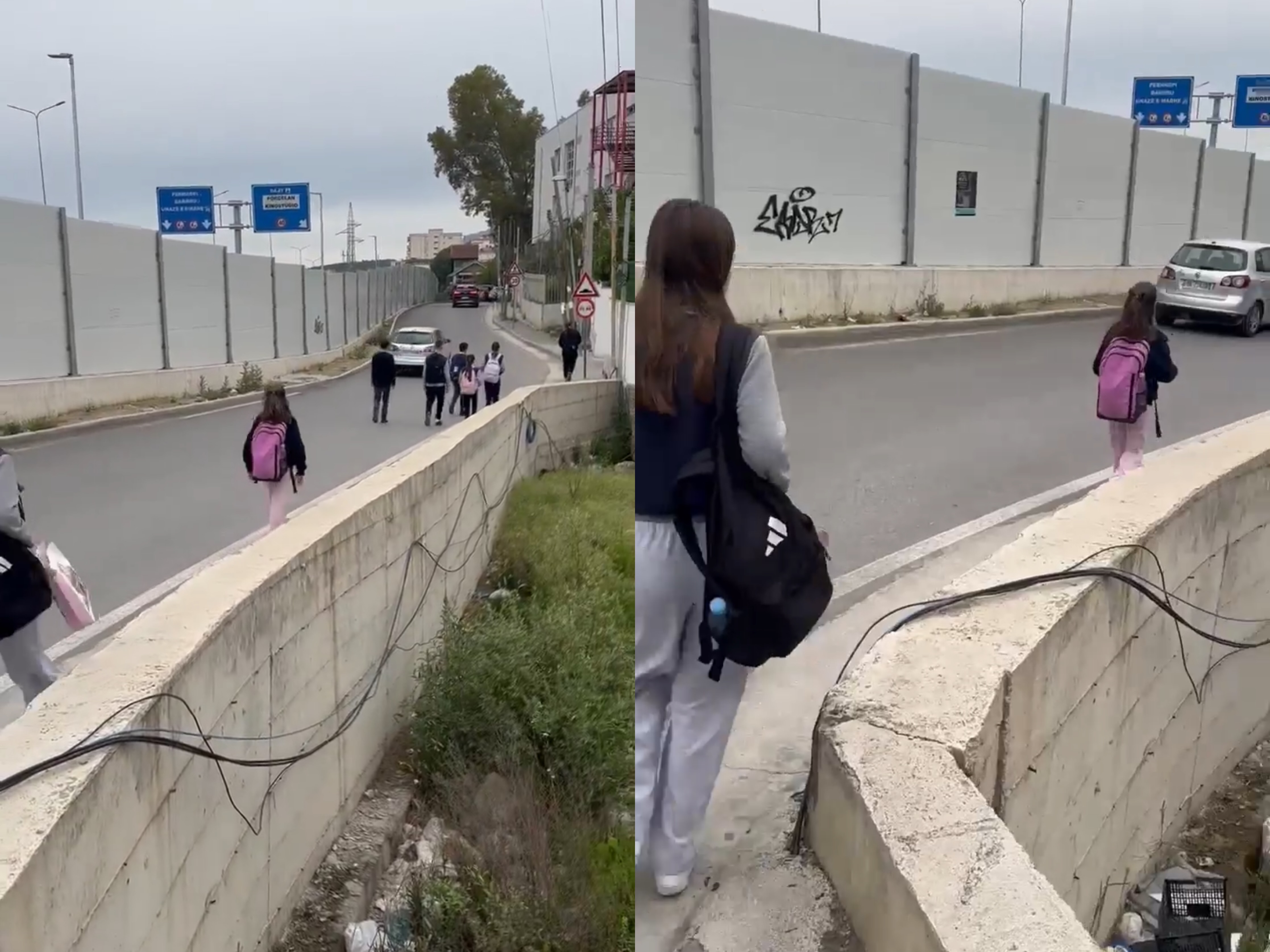 Pranë shkollës “Klodian Tanushi” te Fresku s’ka trotuar, fëmijët ecin në rrugë çdo ditë