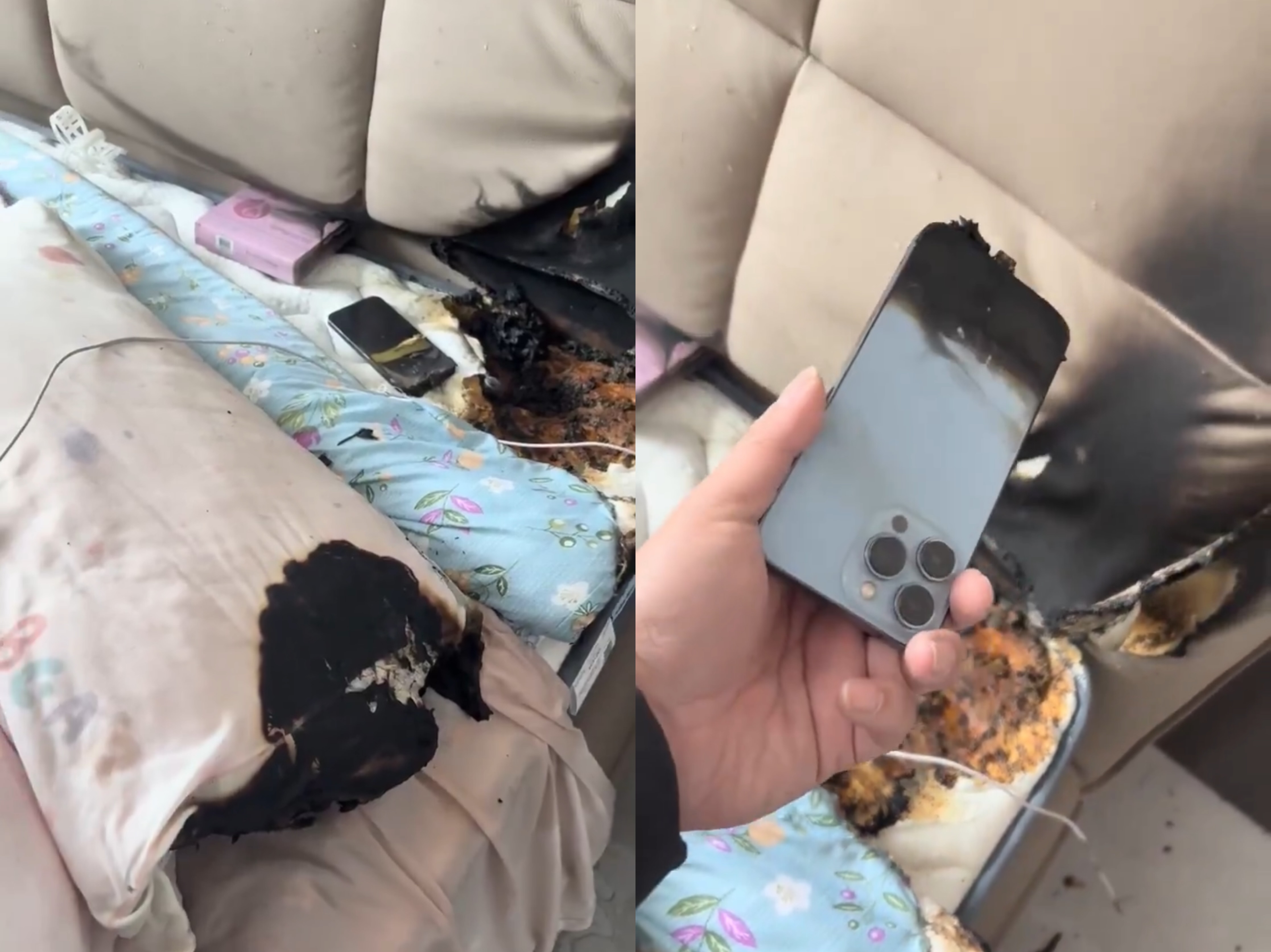 Telefoni në karikim gjatë natës merr flakë dhe djeg krevatin