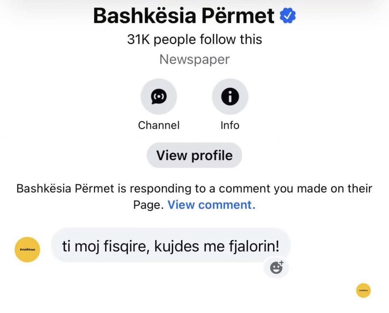 Portali i kryebashkiakes së Përmetit  Ti moj fisq re kujdes me fjalorin 