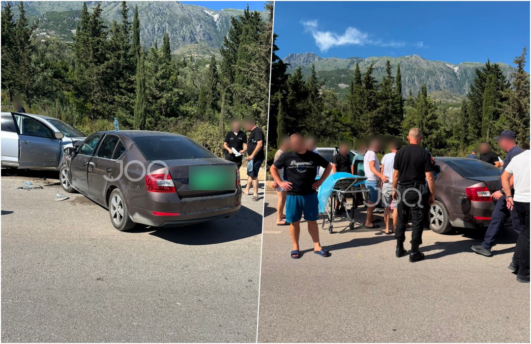 Dhërmi: Përplasen kokë më kokë dy automjete, 4 persona përfundojnë në spital