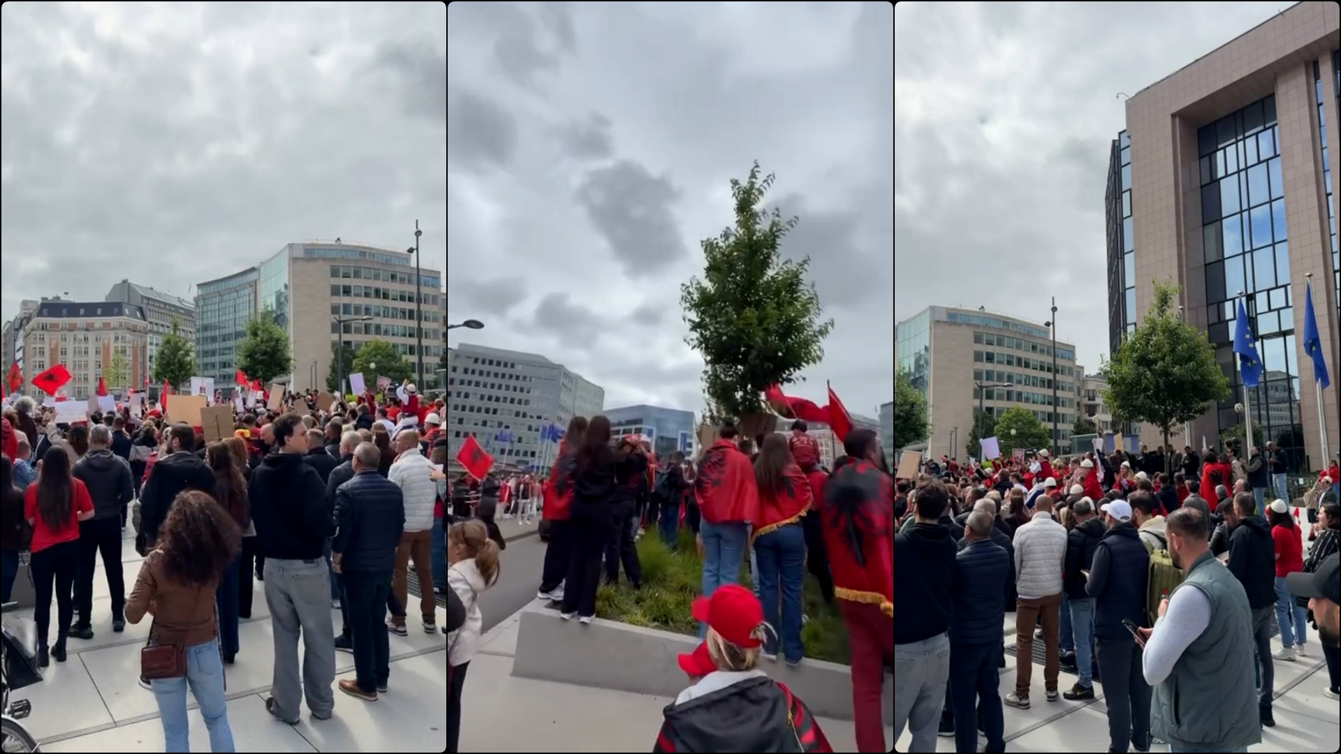 Protestë e shqiptarëve para Komisionit Europian në Bruksel