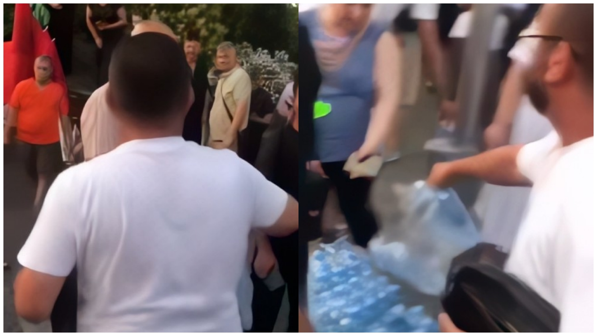 Shqiptari i diasporës blen ujë për protestuesit në Tiranë
