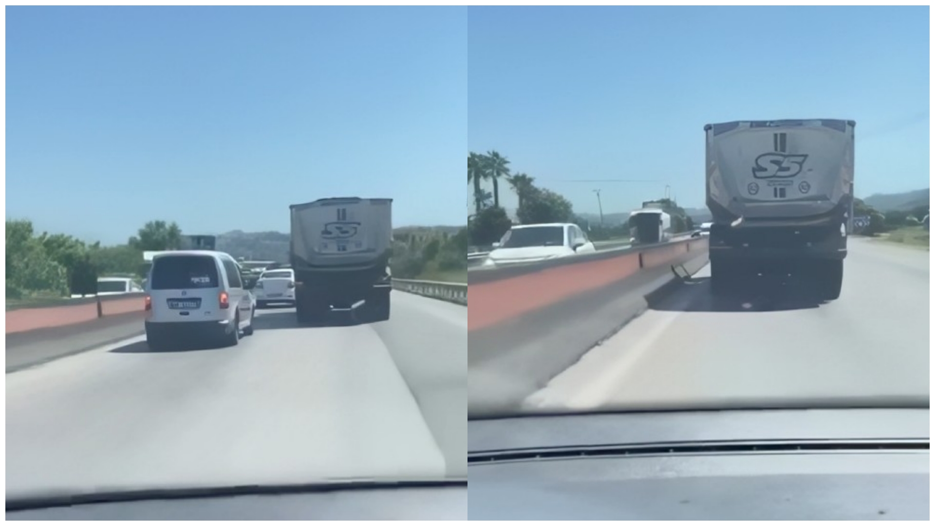 Kamioni me ngarkesë  fluturon  në rrugë  sfidon rregullat dhe radarët e Hitës