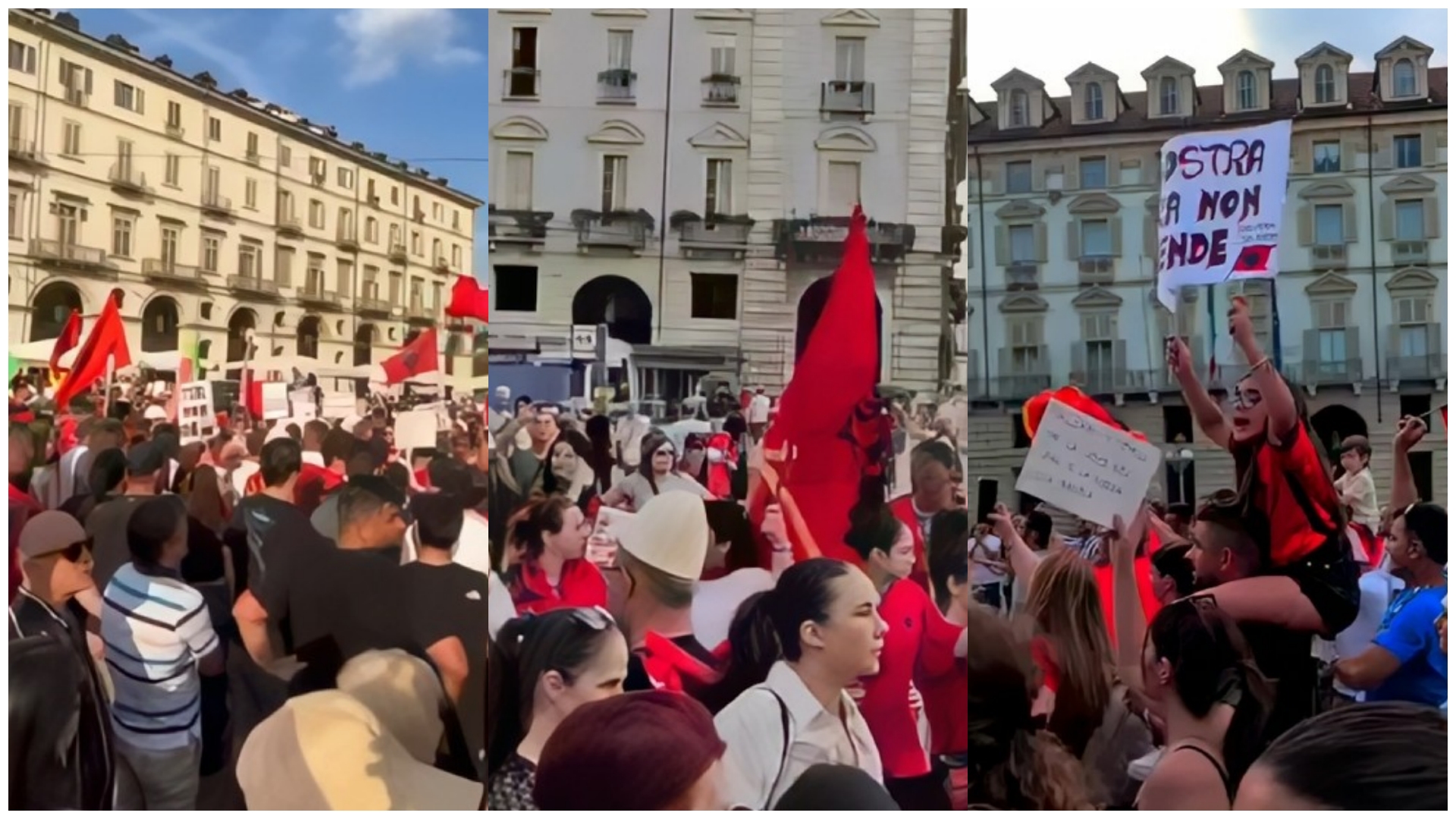 Torino vishet kuqezi  shqiptarët në protestë