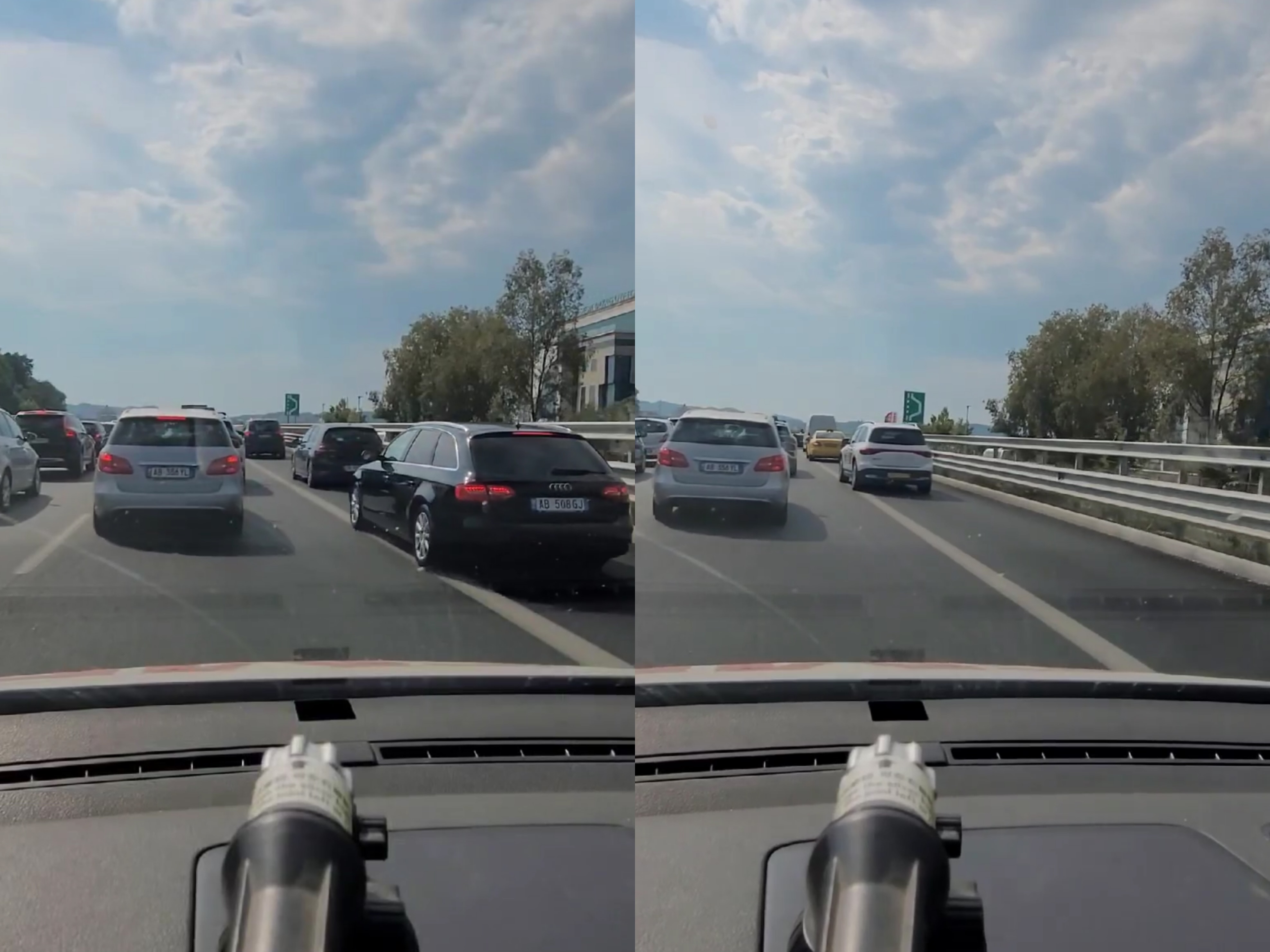 Shoferët sfidojnë ligjin  Pushtojnë korsinë e emergjencës për t i shpëtuar trafikut