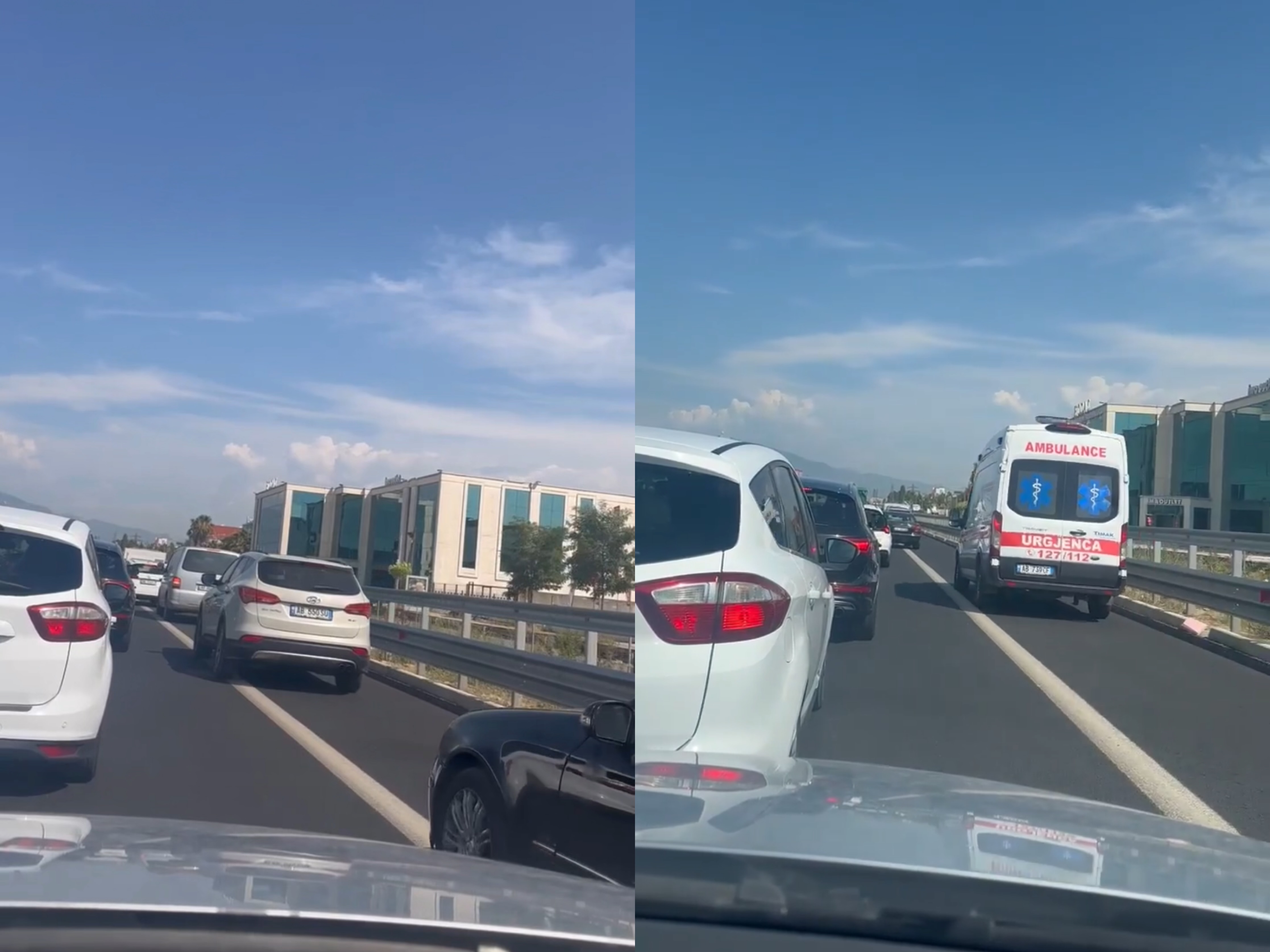 Aksidenti tragjik në autostradë, makinat i zënë ambulancës korsinë e emergjencës